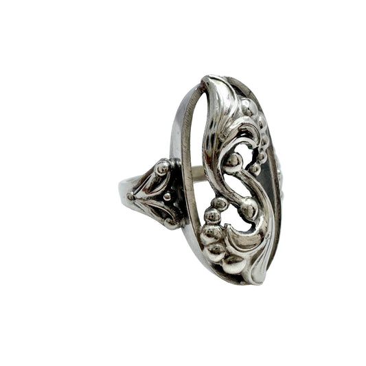 RR, Denmark ca 1940s. Vintage Solid Silver Ring