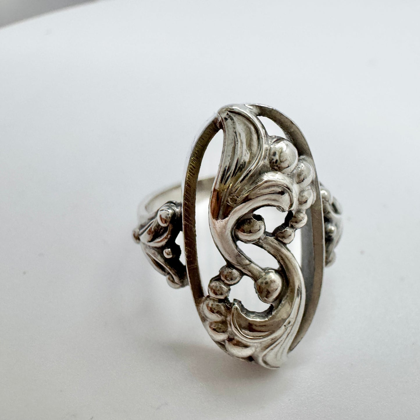 RR, Denmark ca 1940s. Vintage Solid Silver Ring