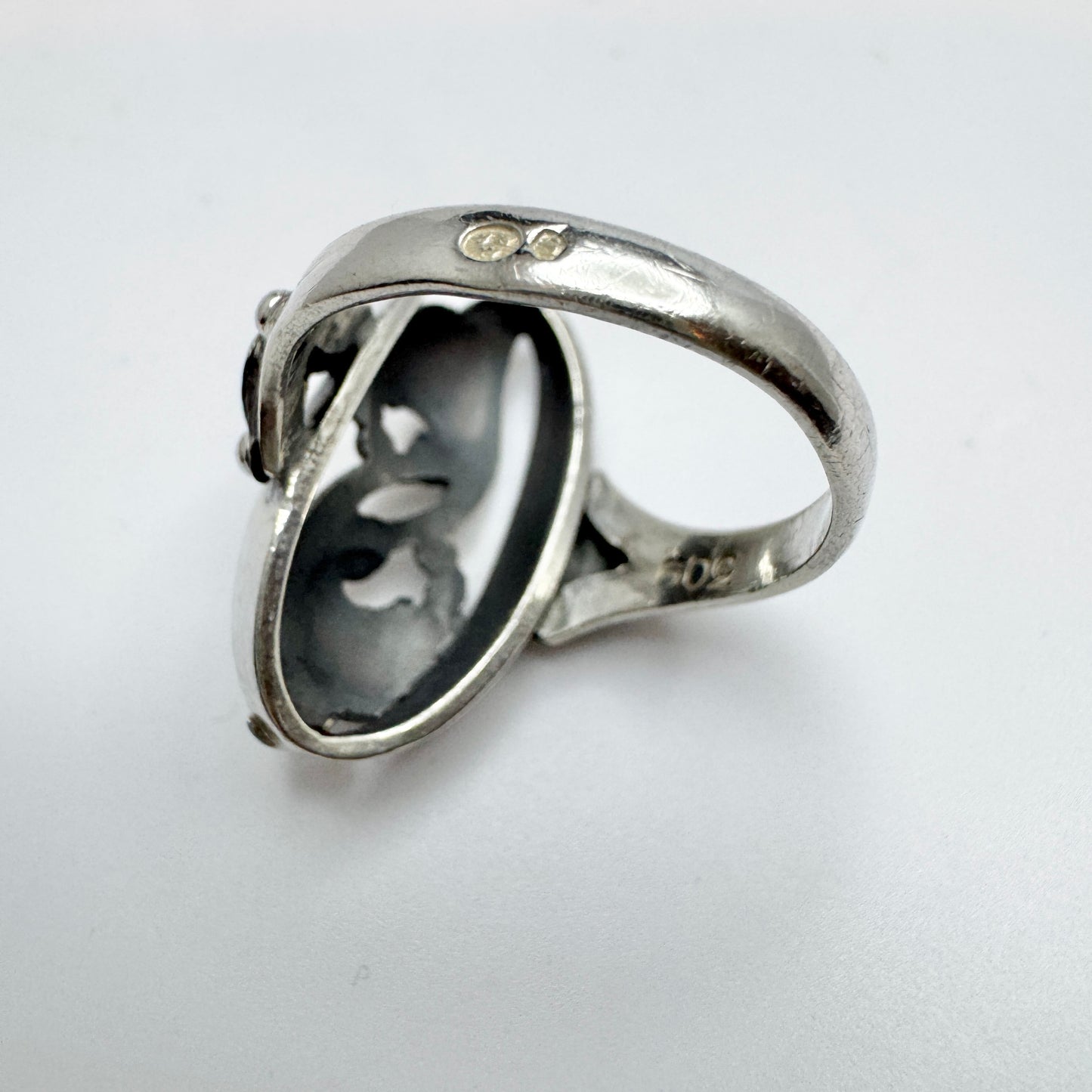 RR, Denmark ca 1940s. Vintage Solid Silver Ring