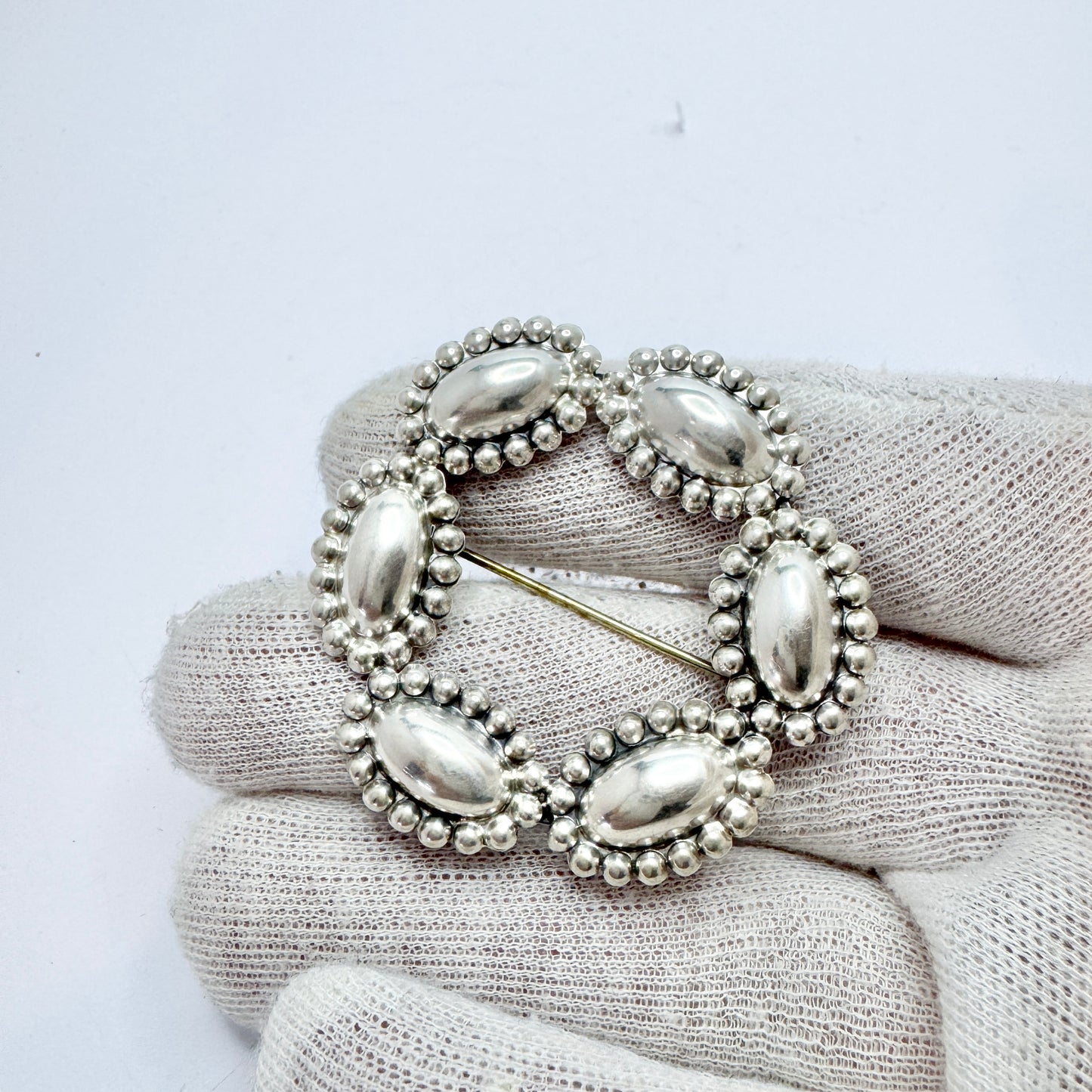 Pinco, Sweden 1953. Vintage Solid Silver Brooch.