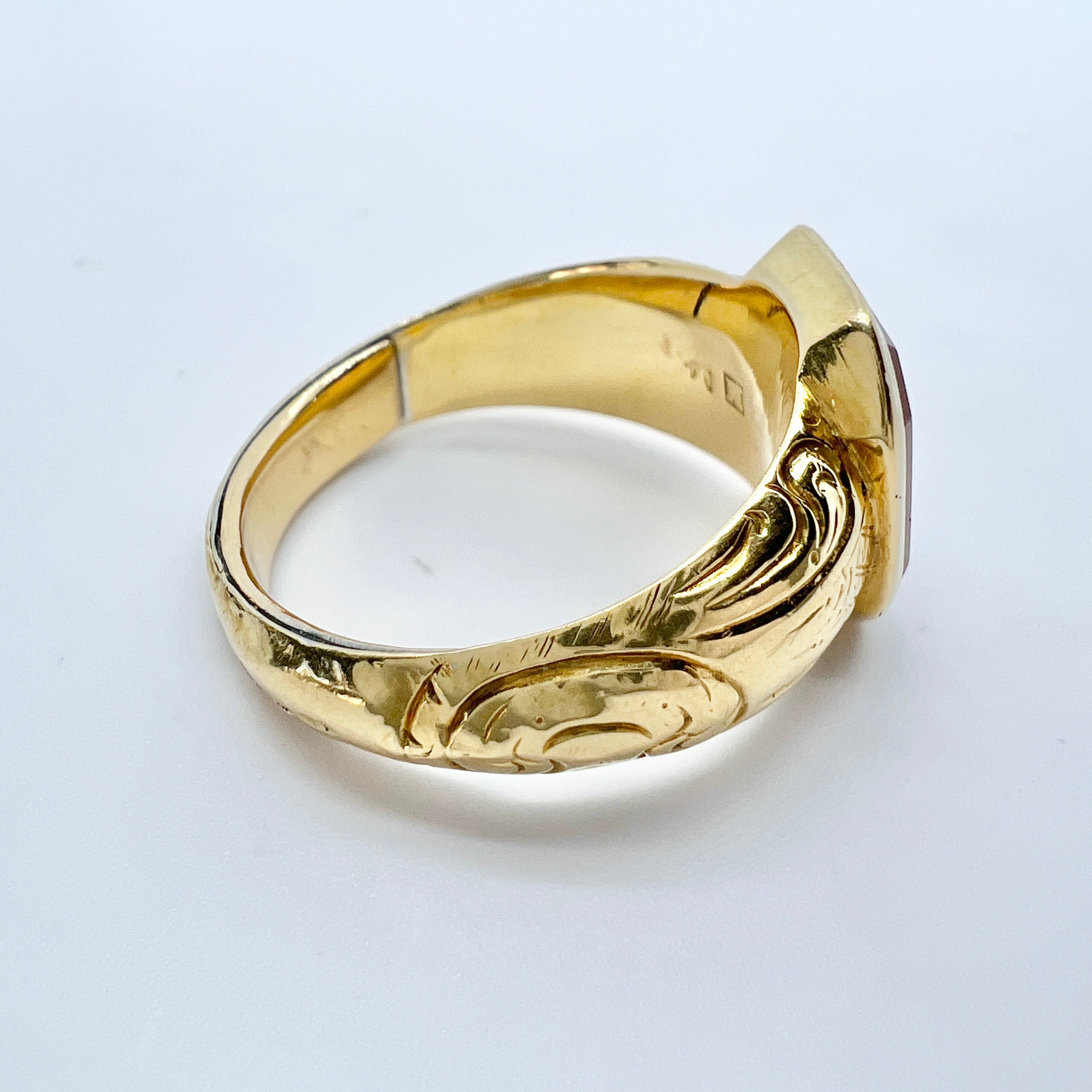 スウェーデン、1860 年。アンティーク ビクトリア朝 18K ゴールド