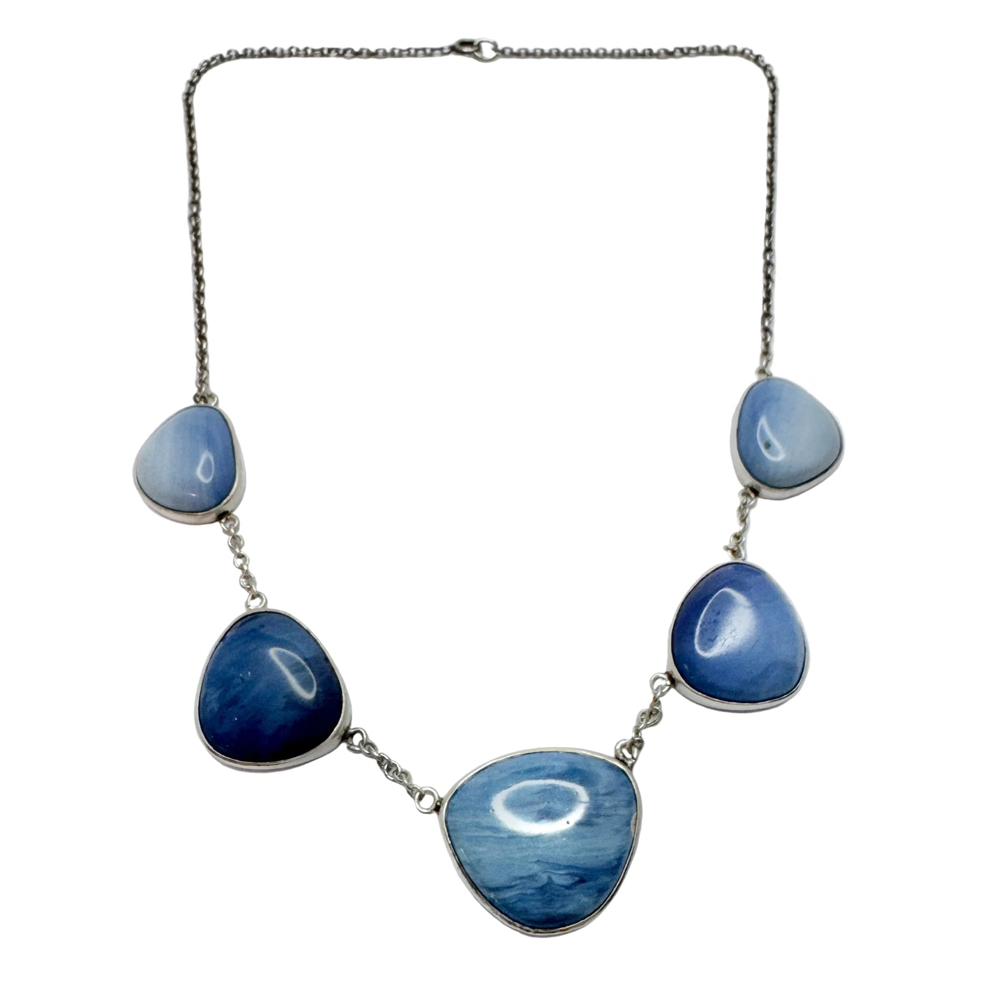 Sweden 1960s. Vintage Solid Silver Bergslagen-stone Necklace.