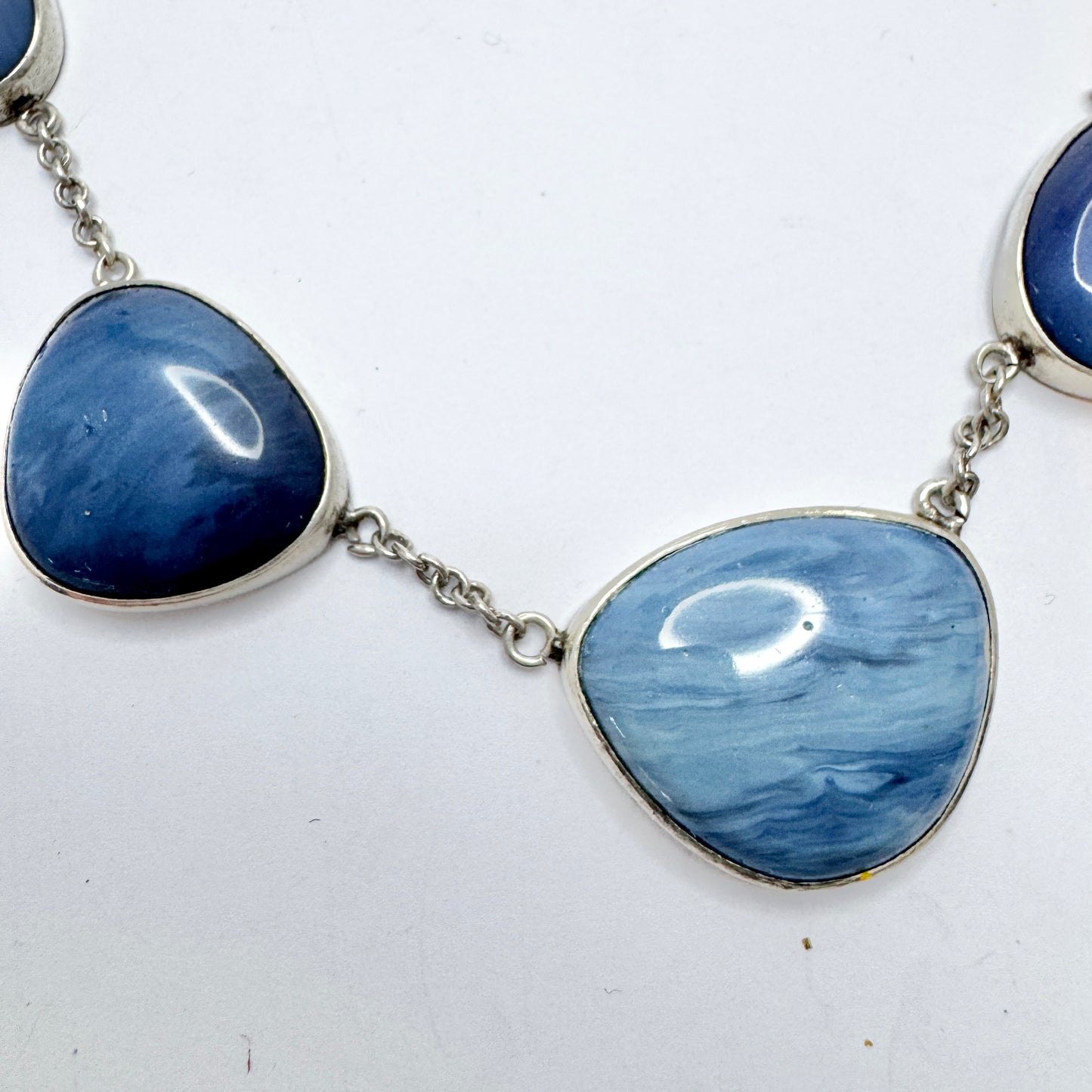 Sweden 1960s. Vintage Solid Silver Bergslagen-stone Necklace.