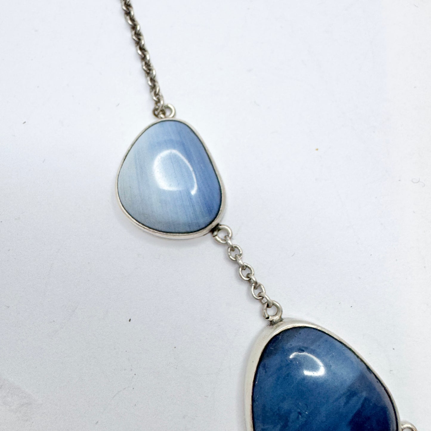 Sweden 1960s. Vintage Solid Silver Bergslagen-stone Necklace.