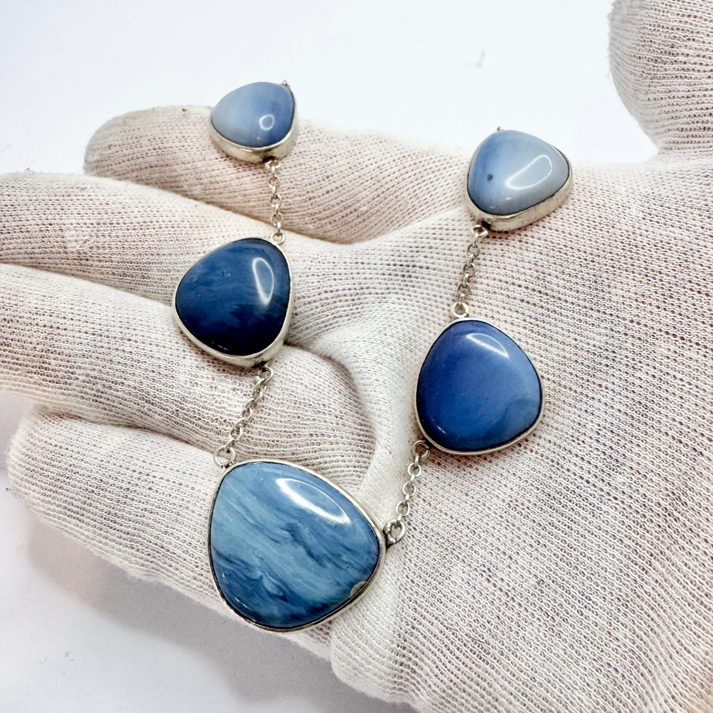 Sweden 1960s. Vintage Solid Silver Bergslagen-stone Necklace.