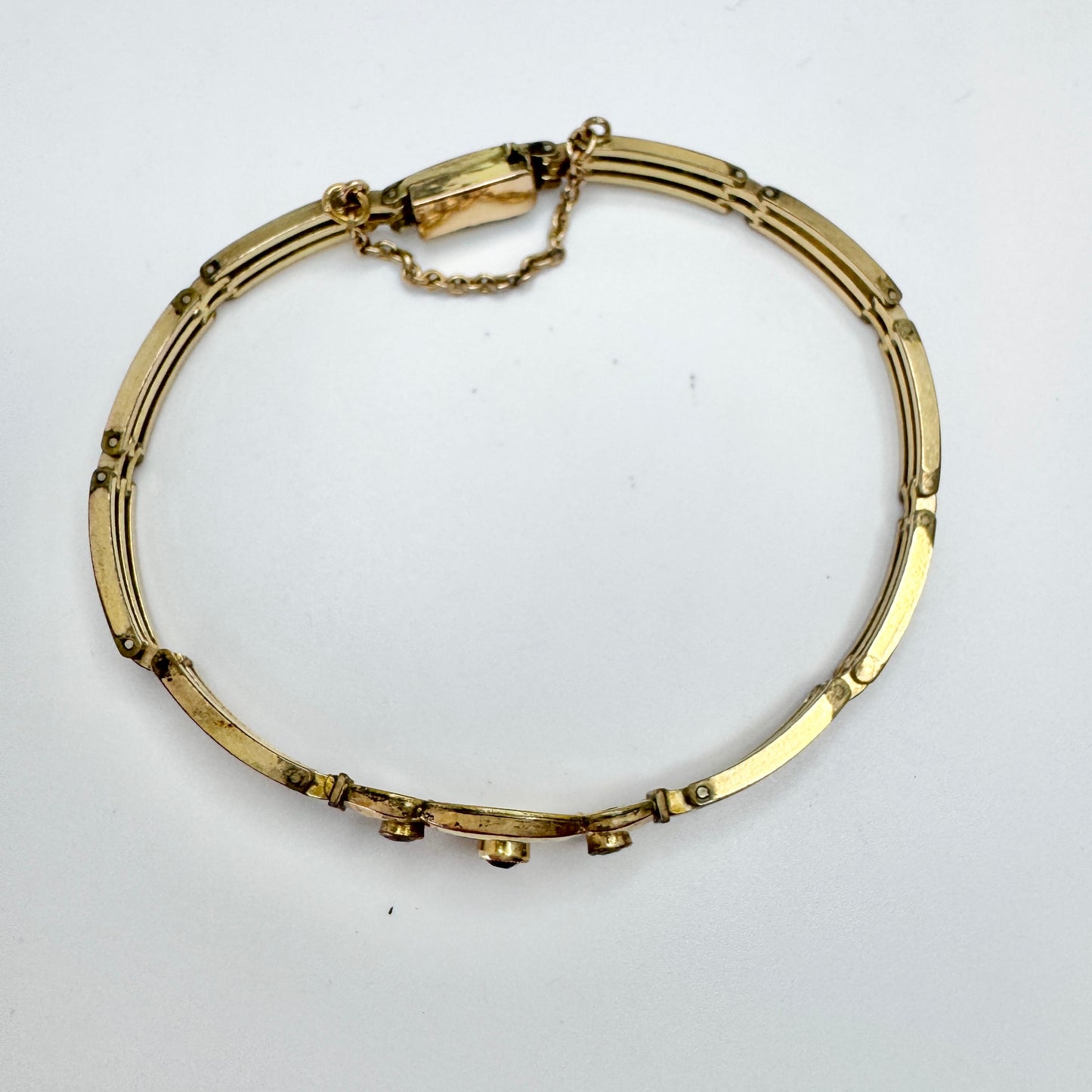 Andreas Daub, Germany ca 1930. Vintage Art Deco Gold Doublé Metal Paste Bracelet.