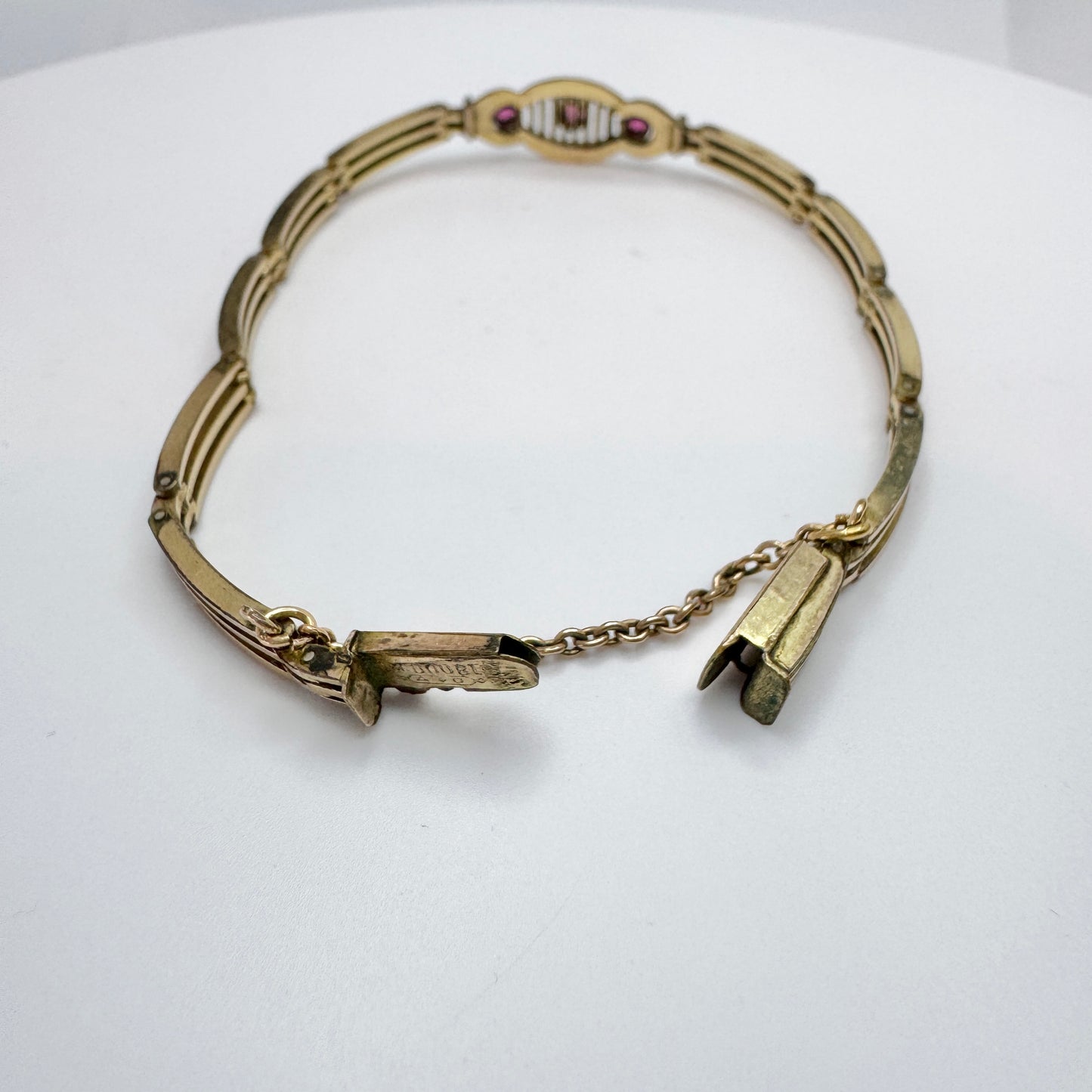 Andreas Daub, Germany ca 1930. Vintage Art Deco Gold Doublé Metal Paste Bracelet.