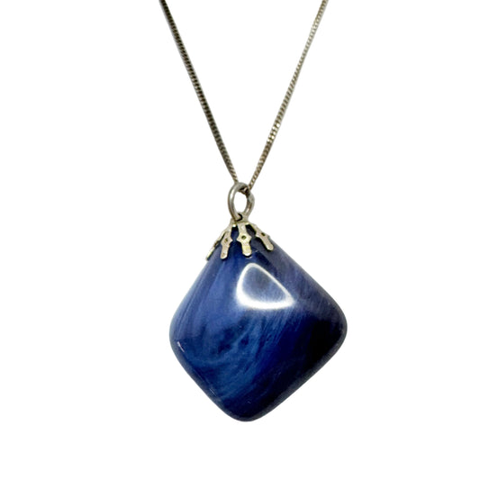 Sweden. Vintage Bergslagen-stone Pendant with Sterling Silver Chain.