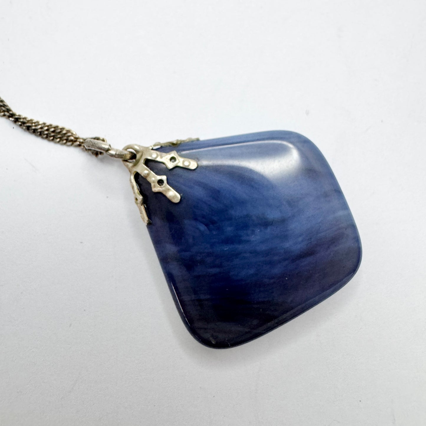 Sweden. Vintage Bergslagen-stone Pendant with Sterling Silver Chain.
