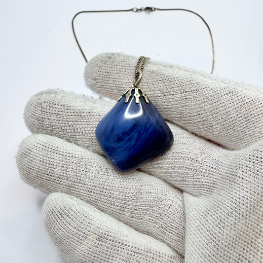 Sweden. Vintage Bergslagen-stone Pendant with Sterling Silver Chain.