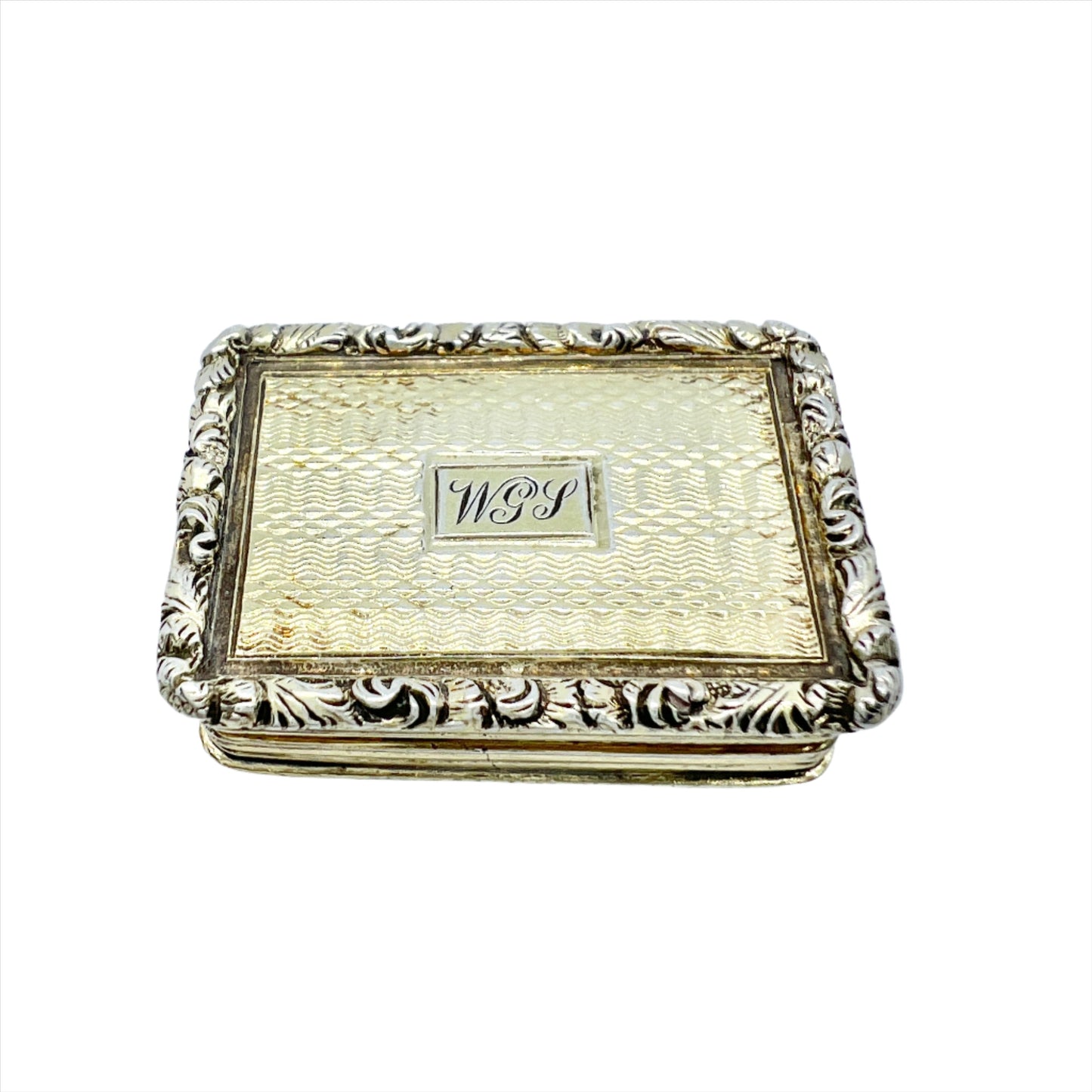 Nathaniel Mills, Birmingham 1835 Antique Georgian Sterling Silver Vinaigrette Box.