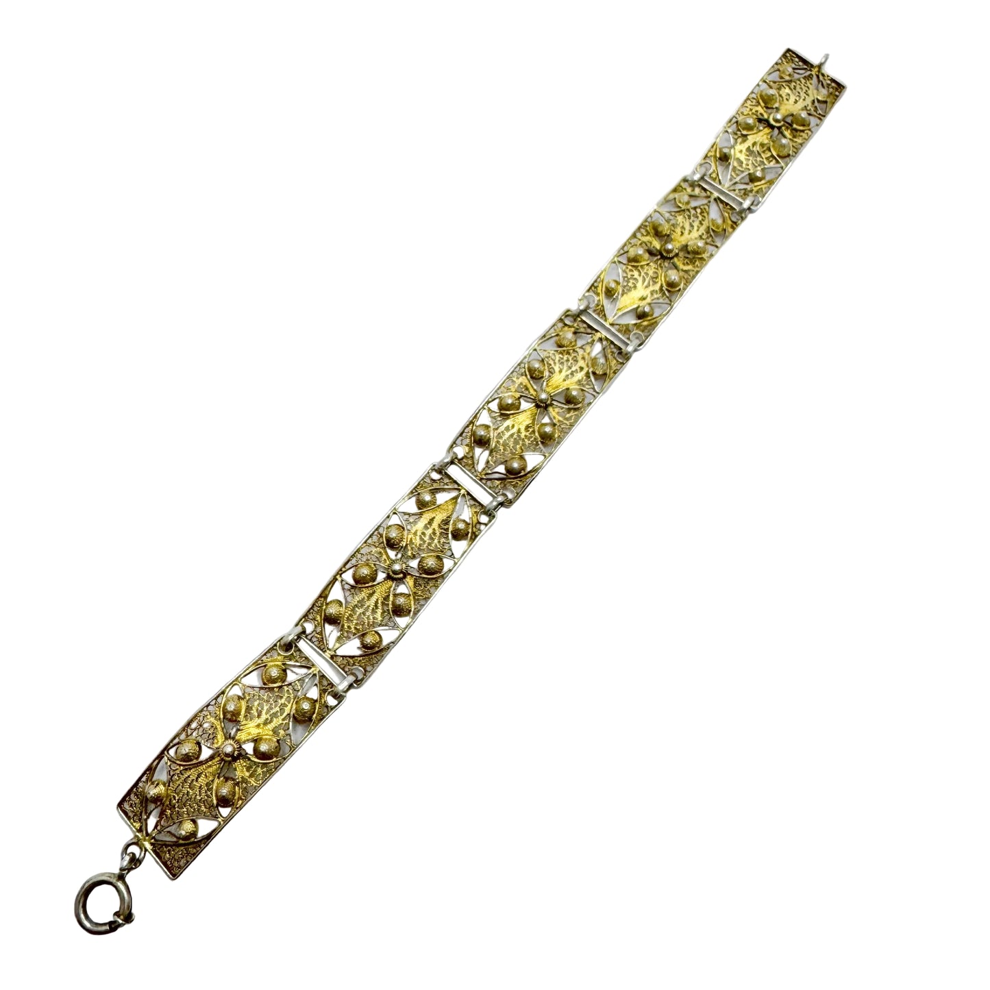 Sweden 1930-40s. Vintage Solid Silver Filigree Bracelet.