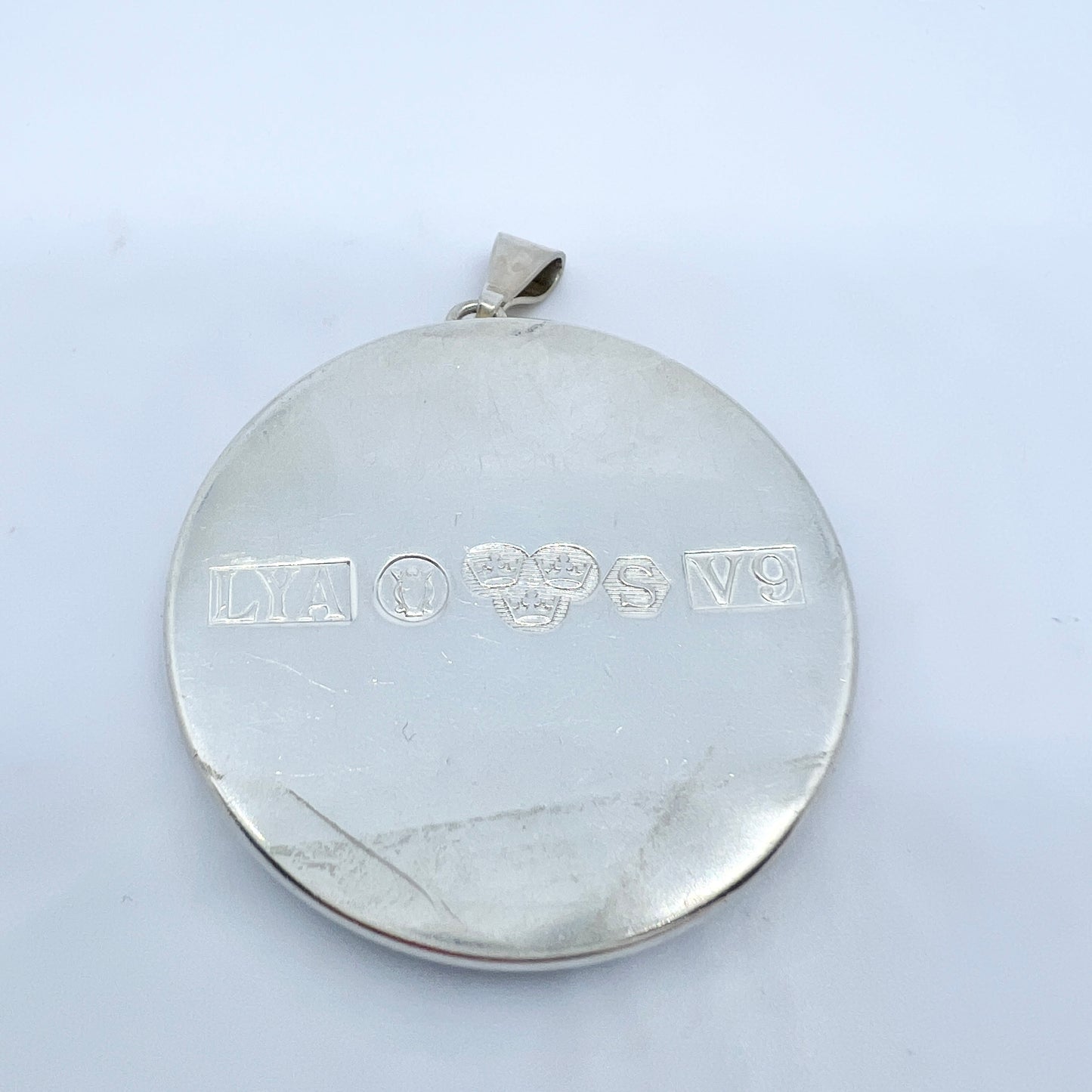 Stenlya, Sweden 1971. Vintage Sterling Silver Hardstone Pendant.