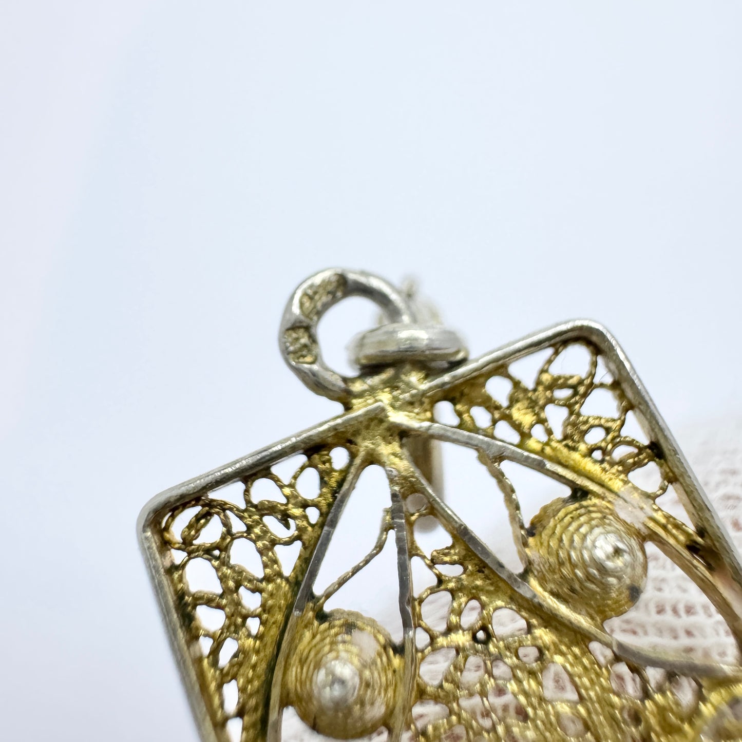 Sweden 1930-40s. Vintage Solid Silver Filigree Bracelet.