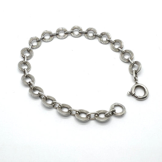 Jalosepot Oy, Finland 1975. Vintage Solid 830 Silver Bracelet.