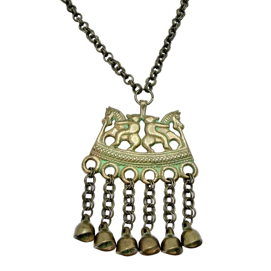 Germund Paaer for Kalevala Koru, Finland. Bold Vintage Bronze Pendant Necklace.