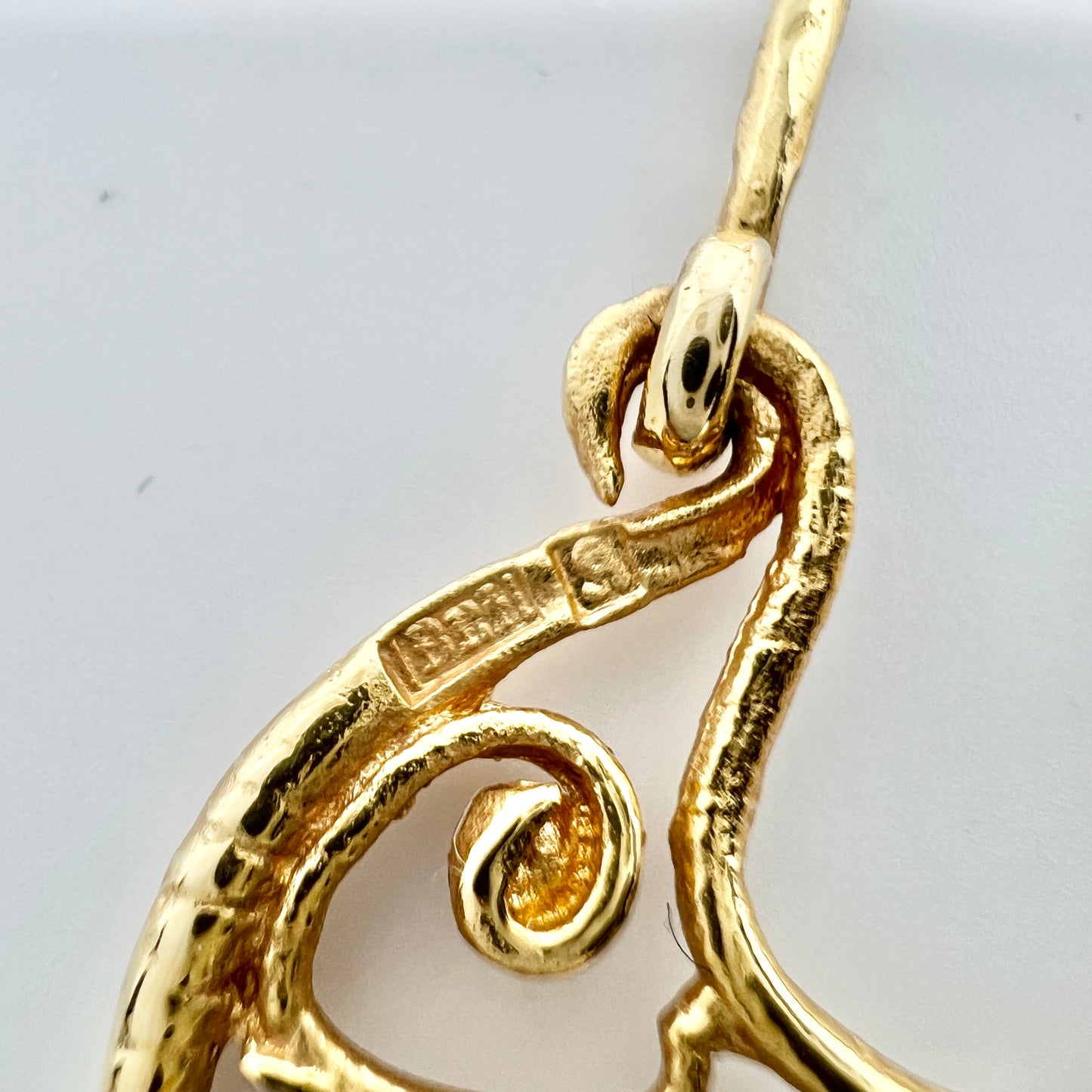 Bengt Hallberg, Sweden 1989. Vintage Viking Copy Viking Ship Large 18k Gold Earrings.