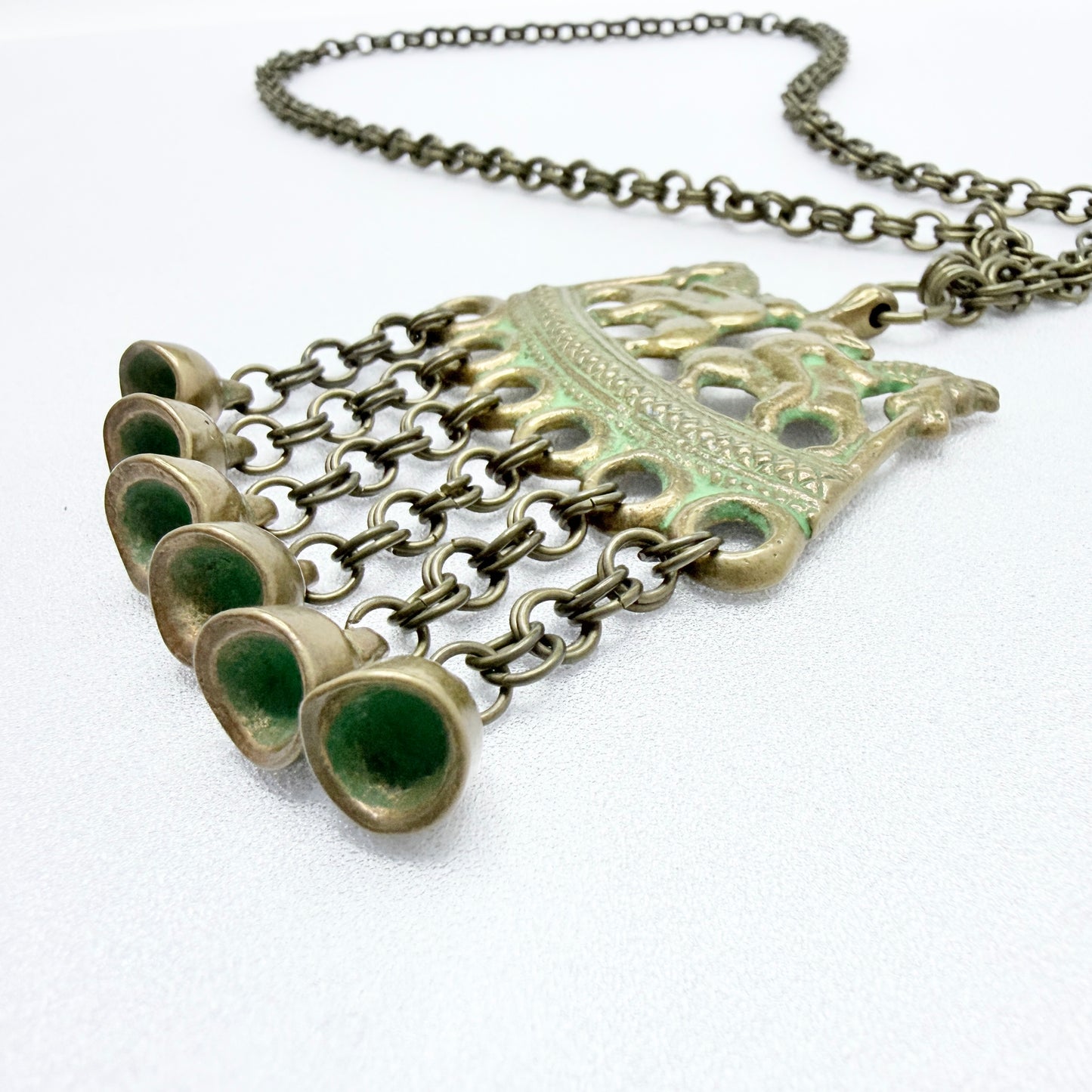 Germund Paaer for Kalevala Koru, Finland. Bold Vintage Bronze Pendant Necklace.