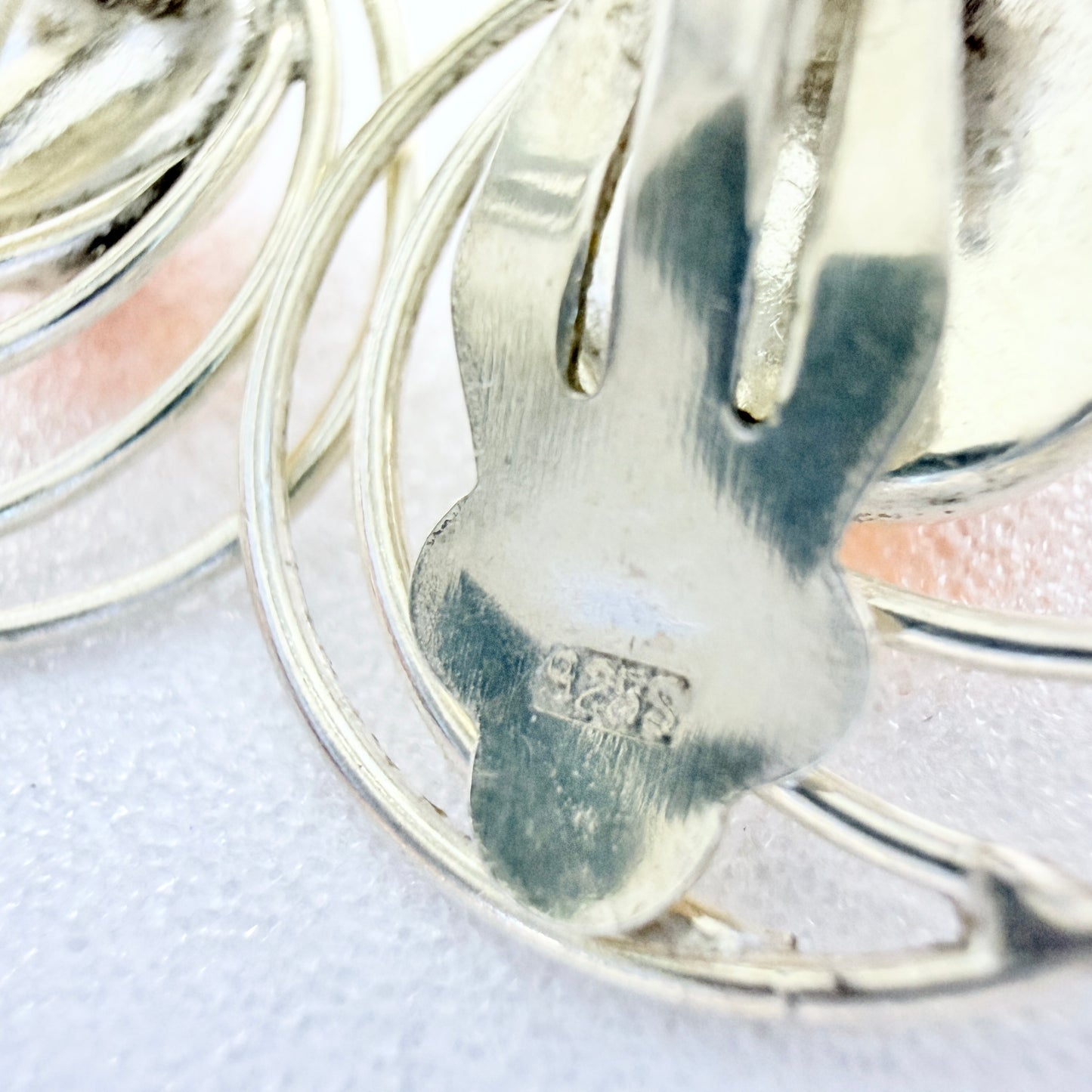 Denmark. Vintage Sterling Silver Amber Earrings.
