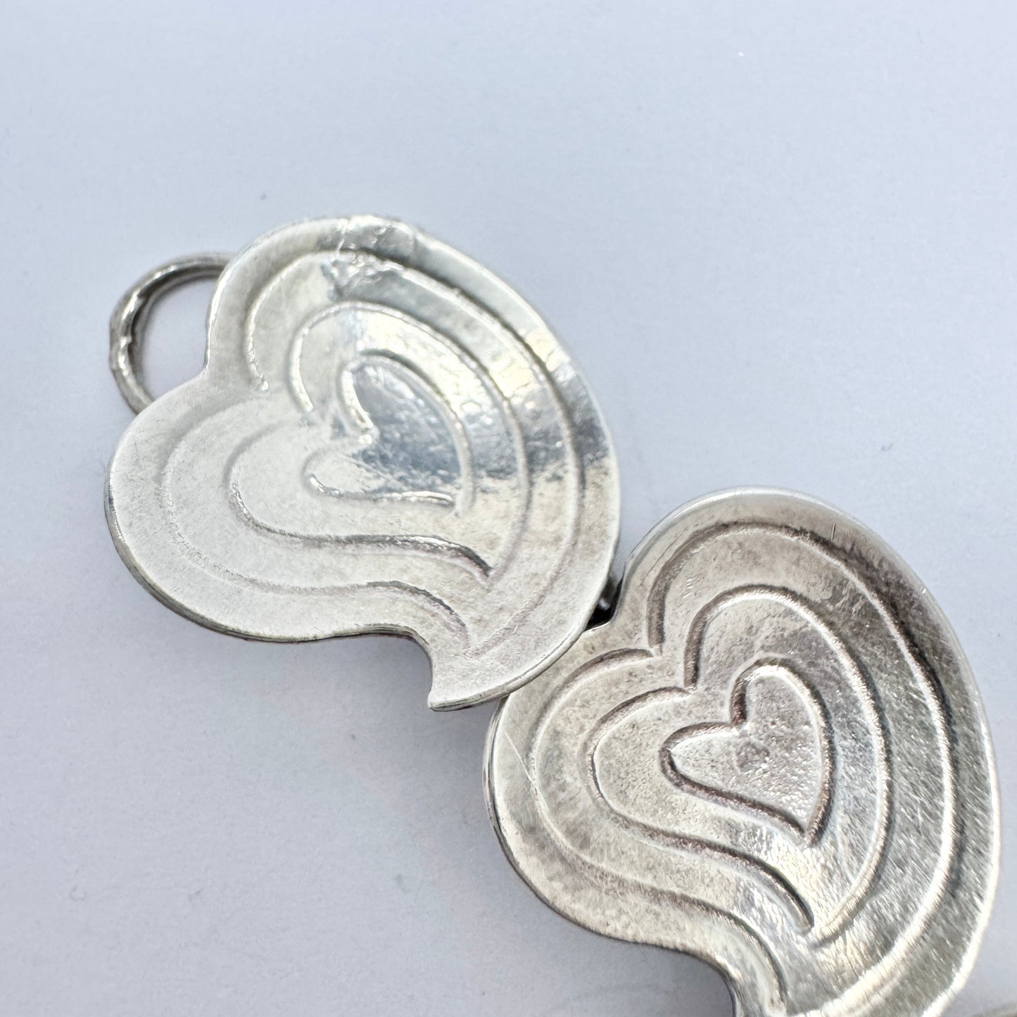 Gsons, Sweden 1970s. Vintage Sterling Silver Heart Link Bracelet.