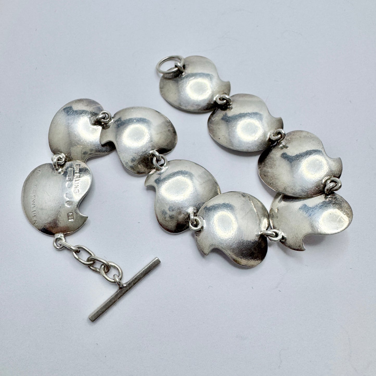 Gsons, Sweden 1970s. Vintage Sterling Silver Heart Link Bracelet.
