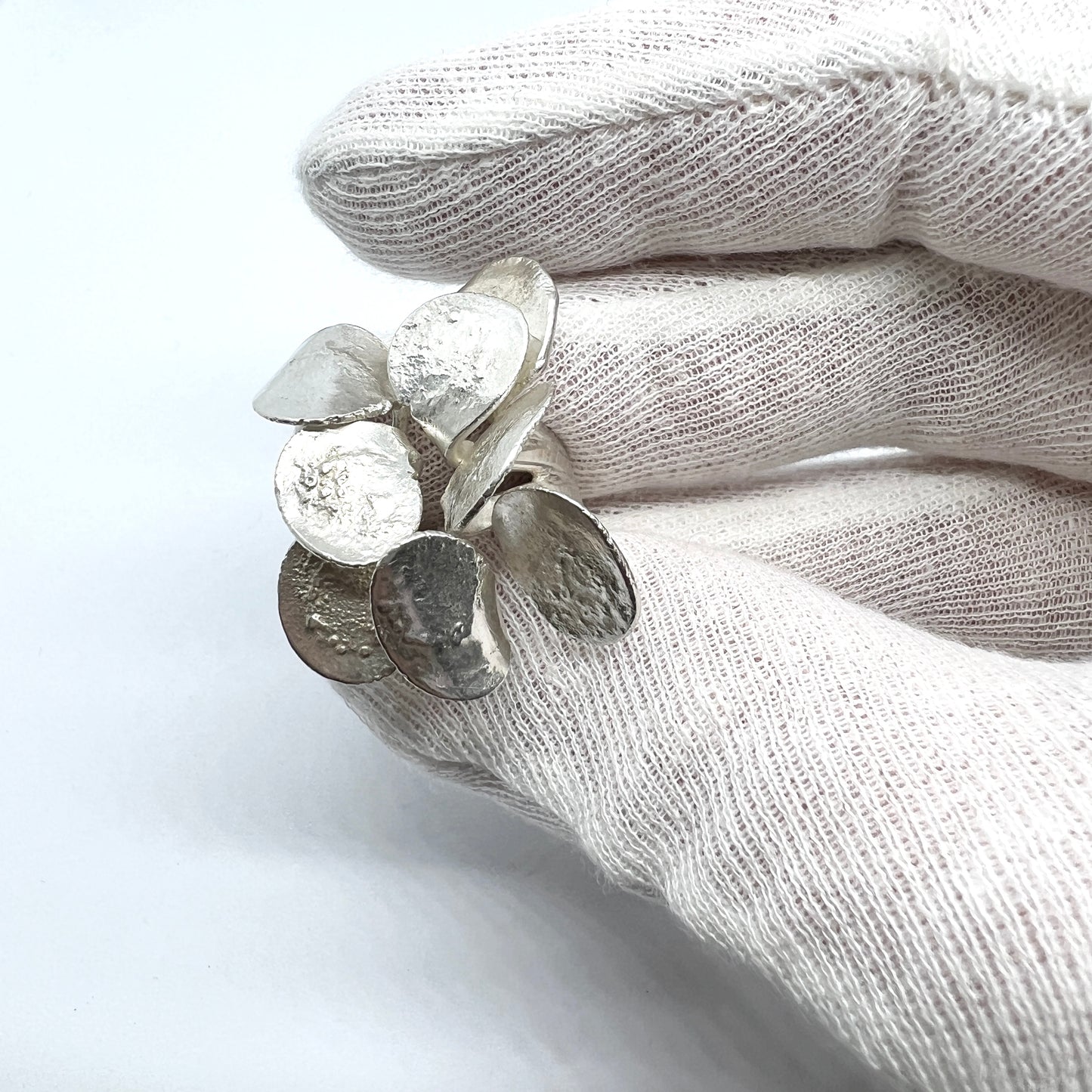 Robbert, Sweden 1969. Bold Vintage Sterling Silver Ring. Signed.