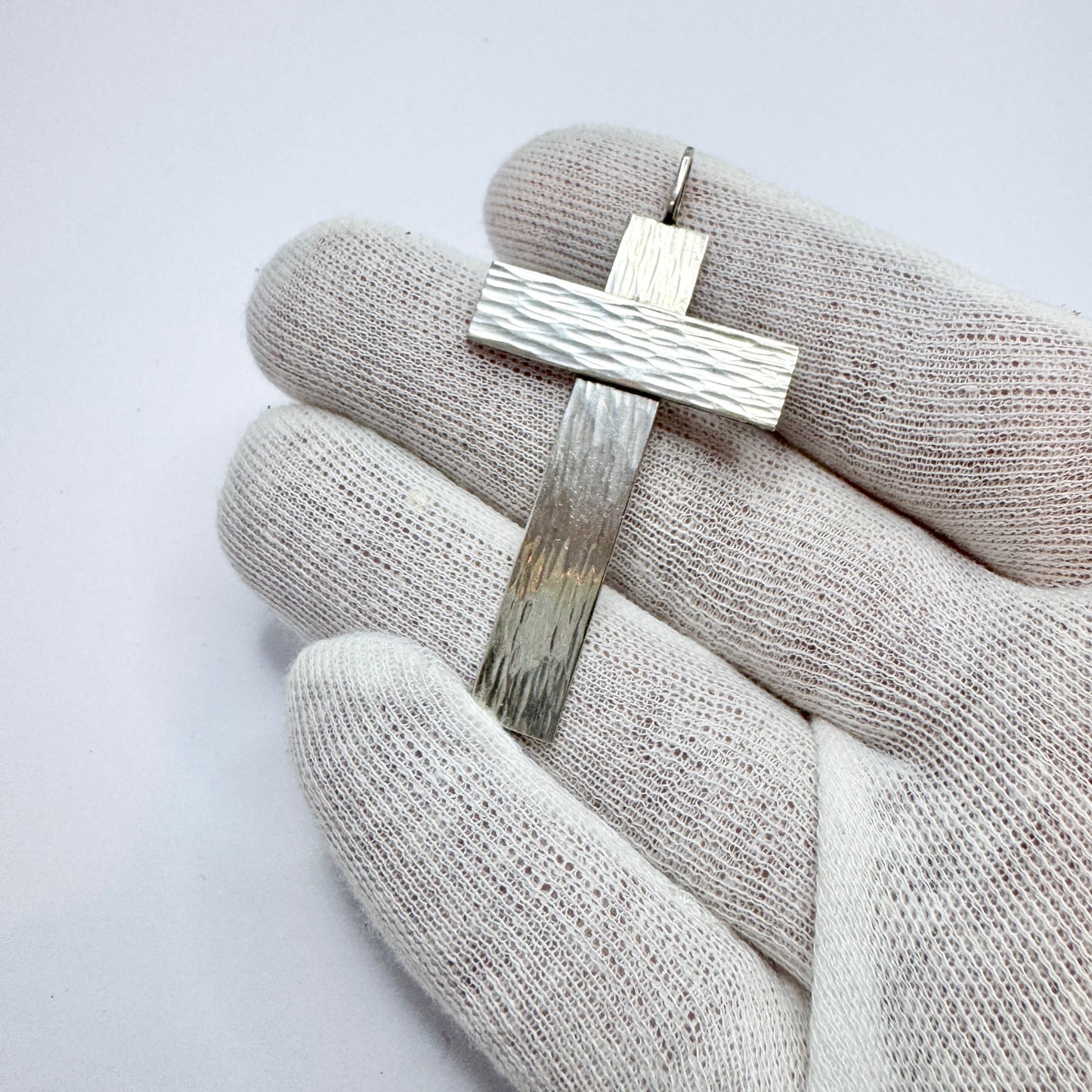 Elon Arenhill, Sweden year 1950. Vintage Sterling Silver Cross Pendant. Signed.