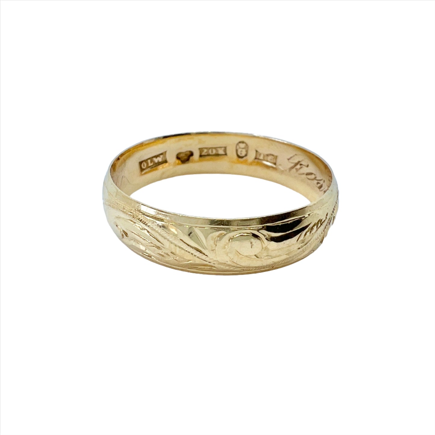 Sweden 1897. Antique 20k Gold Men's Wedding Band Ring.