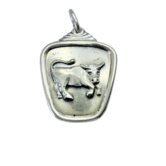 Alton, Sweden 1964. Vintage Sterling Silver Zodiac Taurus Charm Pendant