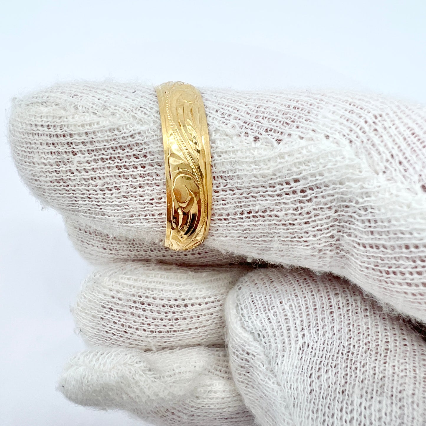 Sweden 1897. Antique 20k Gold Men's Wedding Band Ring.