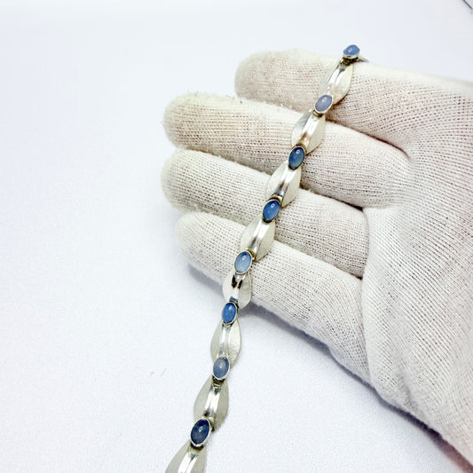 K&L-Kordes Lichtenfels, Germany ca 1960. Vintage Solid Silver Chalcedony Bracelet.