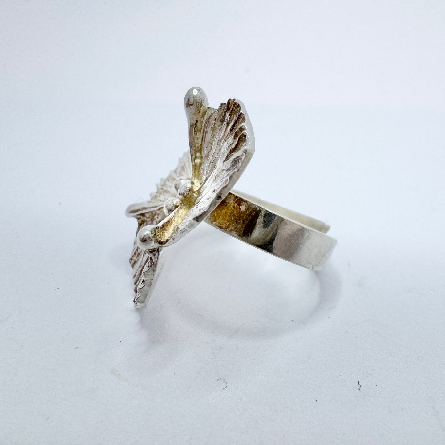 NOR, Finland 1982. Vintage Sterling Silver Flower Ring.