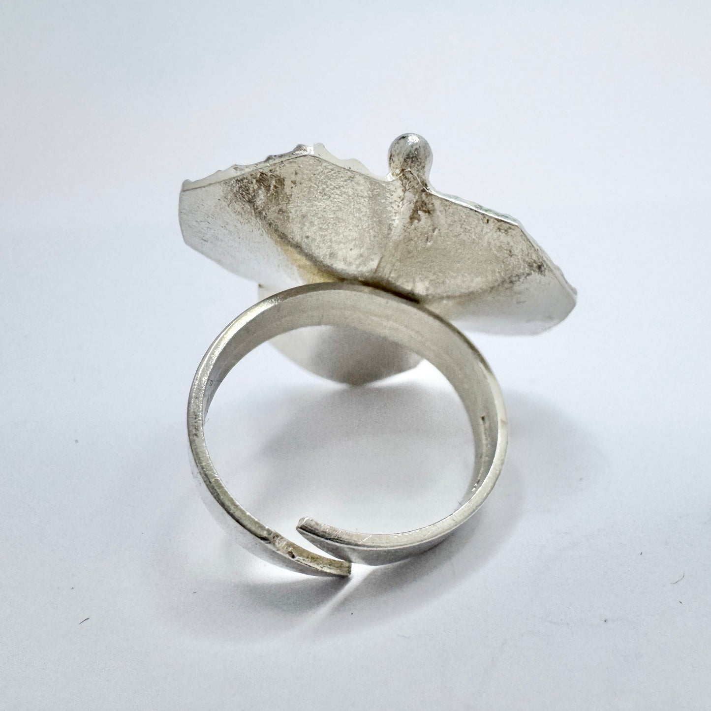NOR, Finland 1982. Vintage Sterling Silver Flower Ring.