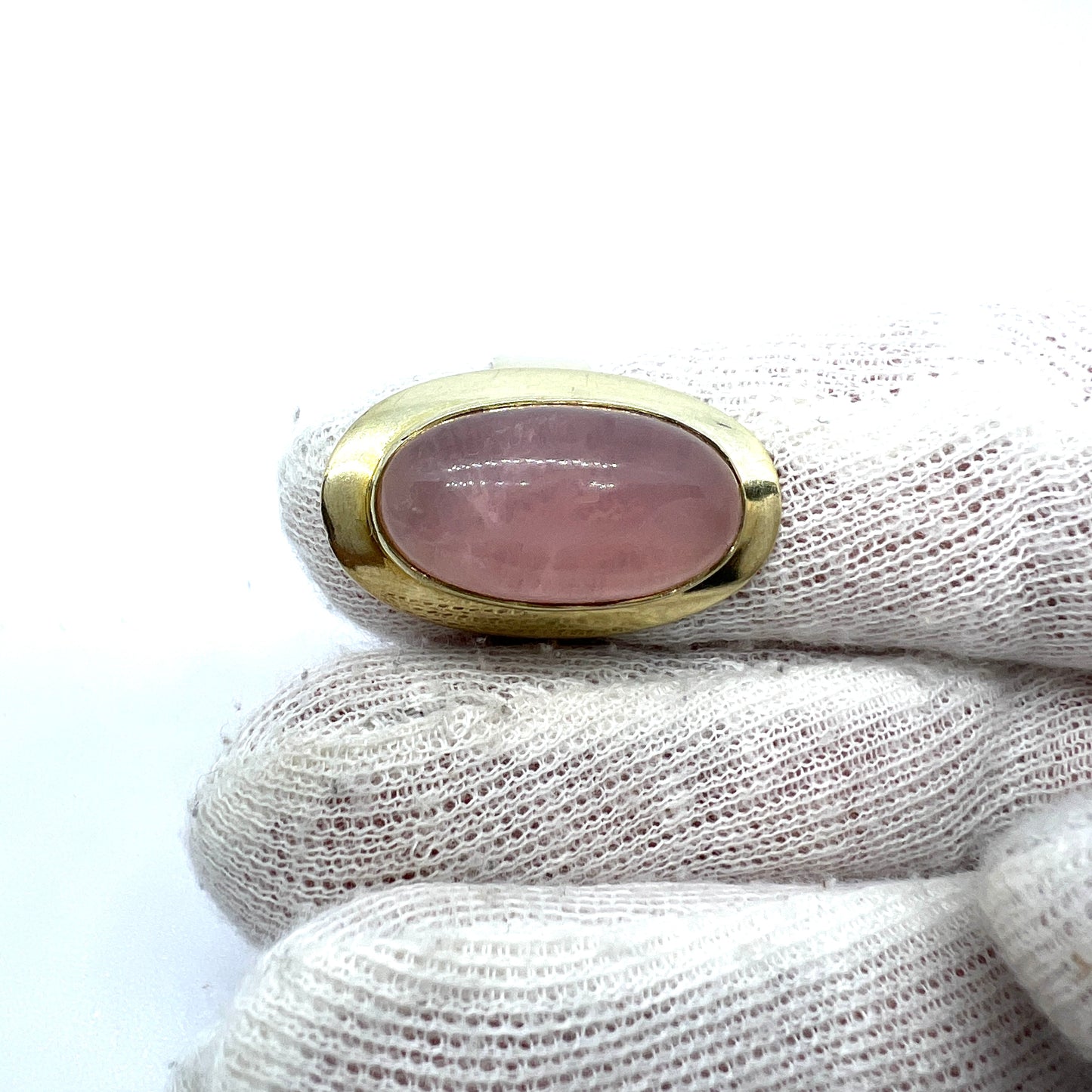 Vintage 1950-60s Bold 8k Gold Rose Quartz Ring.