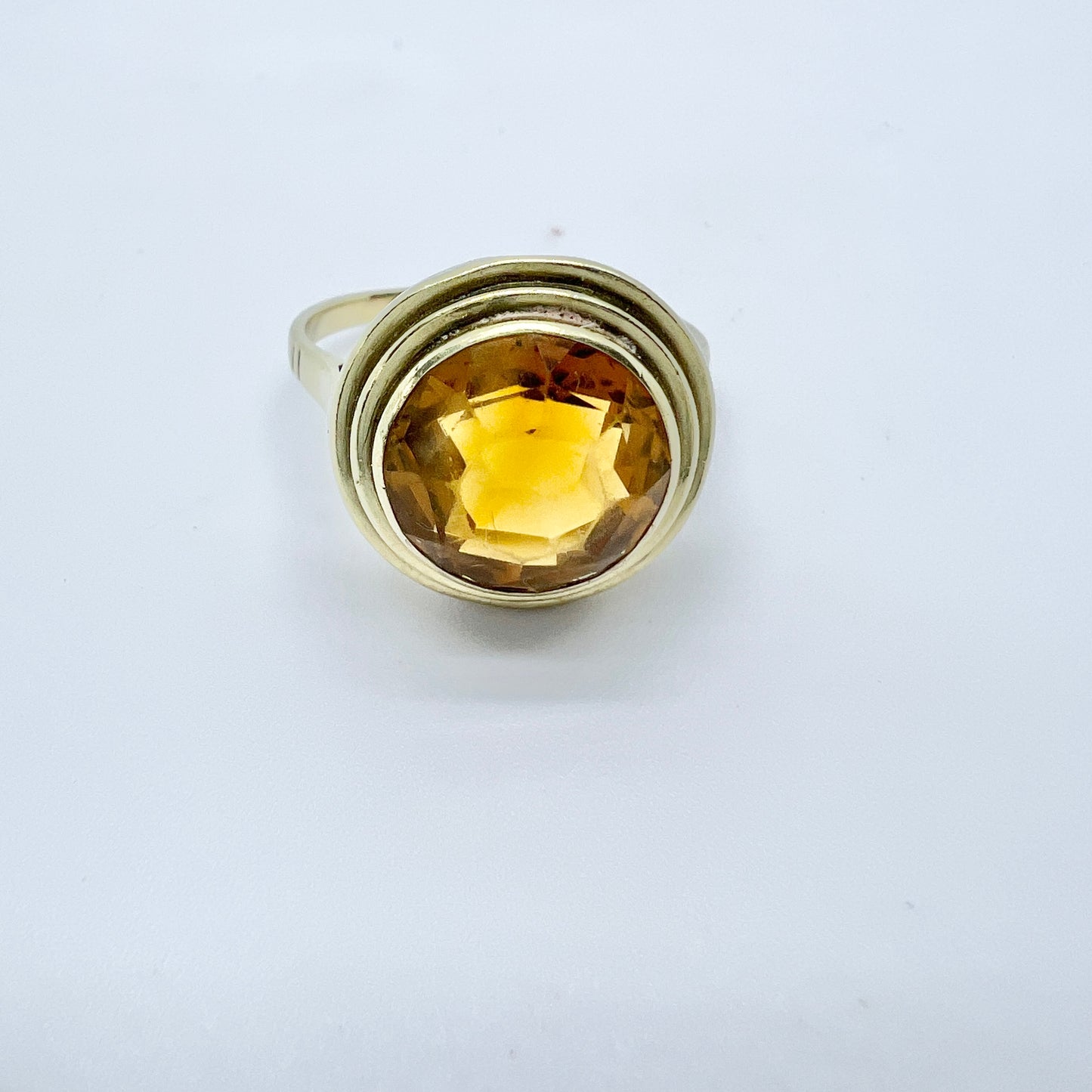 Vintage c 1950s 8k Gold Citrine Ring.