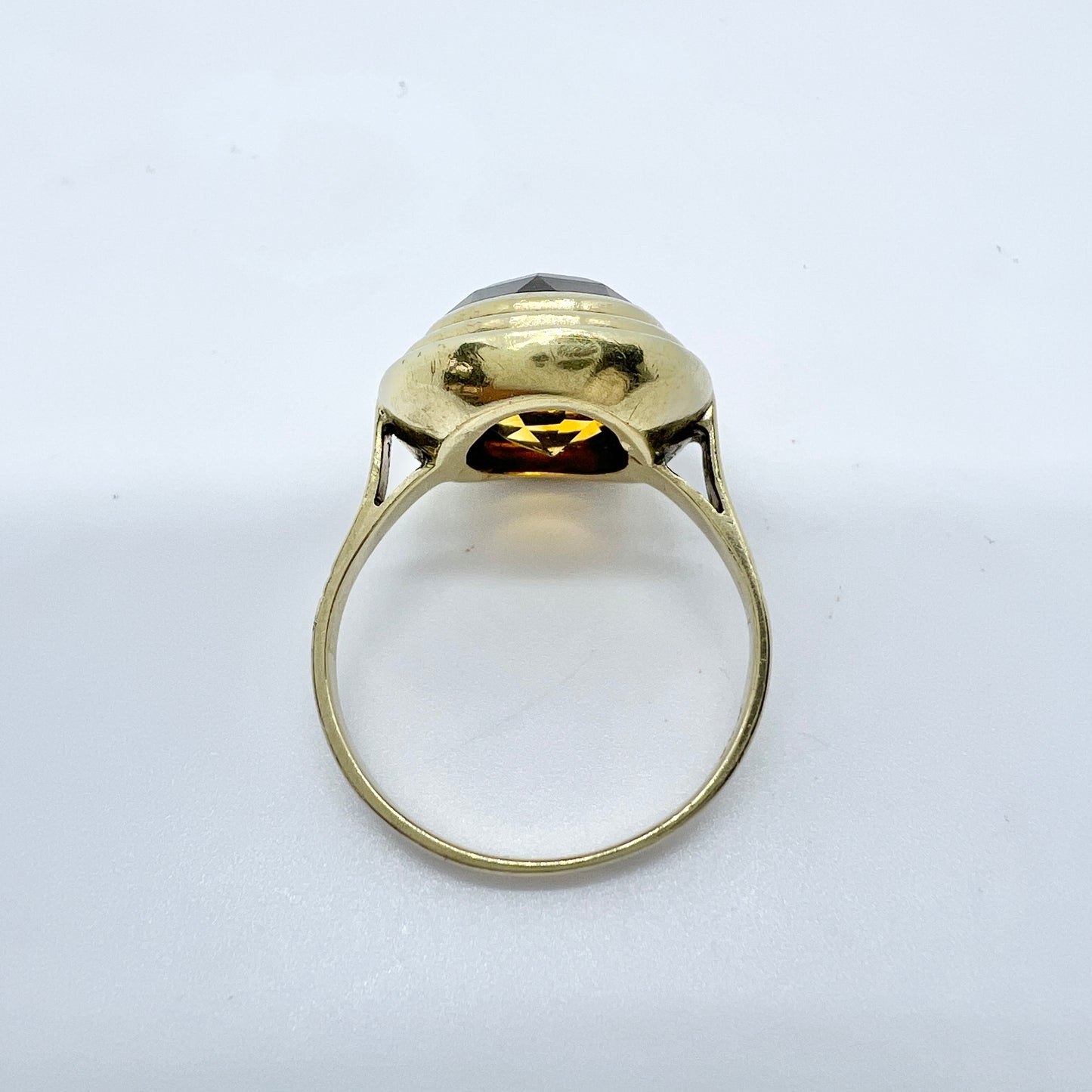 Vintage c 1950s 8k Gold Citrine Ring.