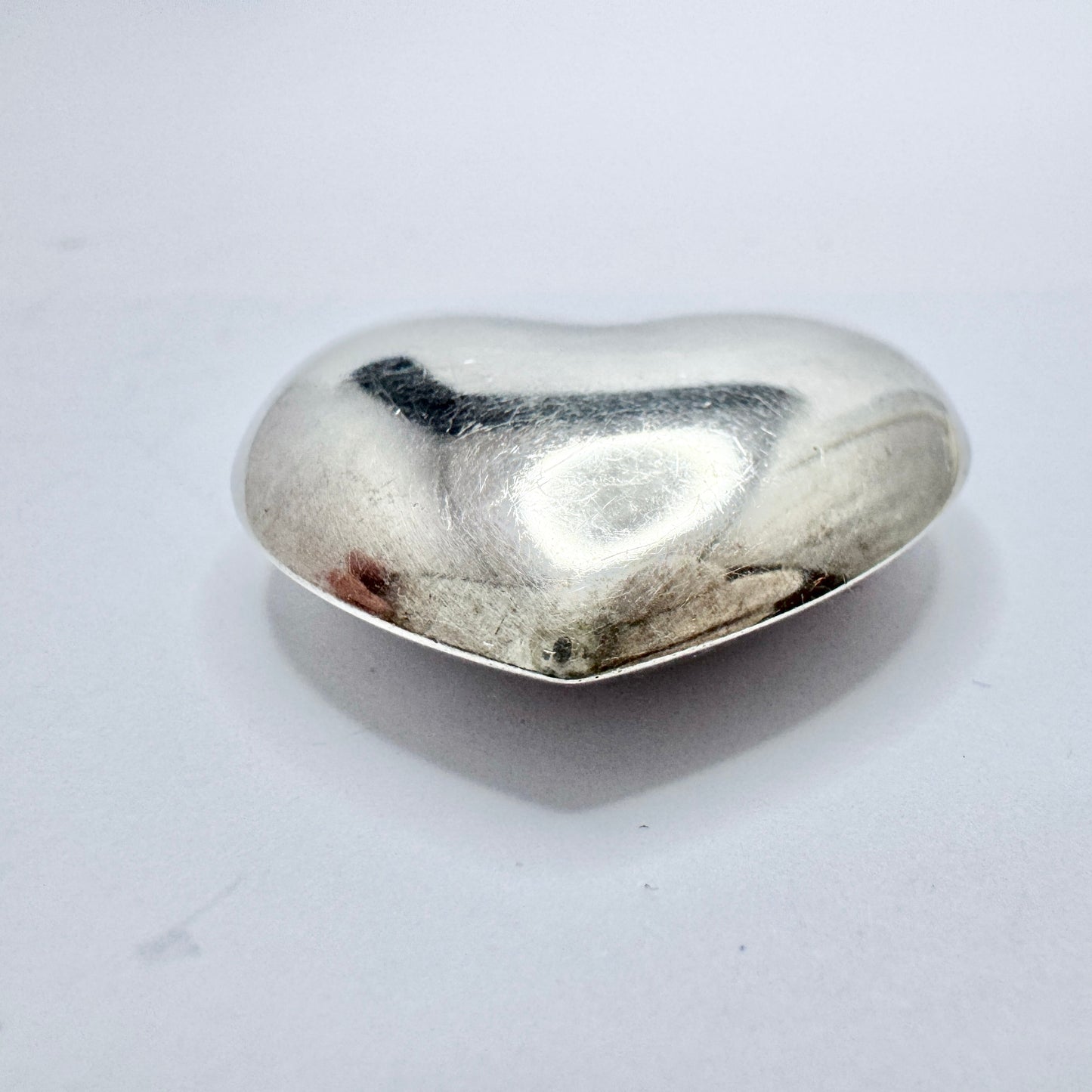 Herman Siersbøl, Denmark c 1960s Sterling Silver Puffy Heart Pendant.