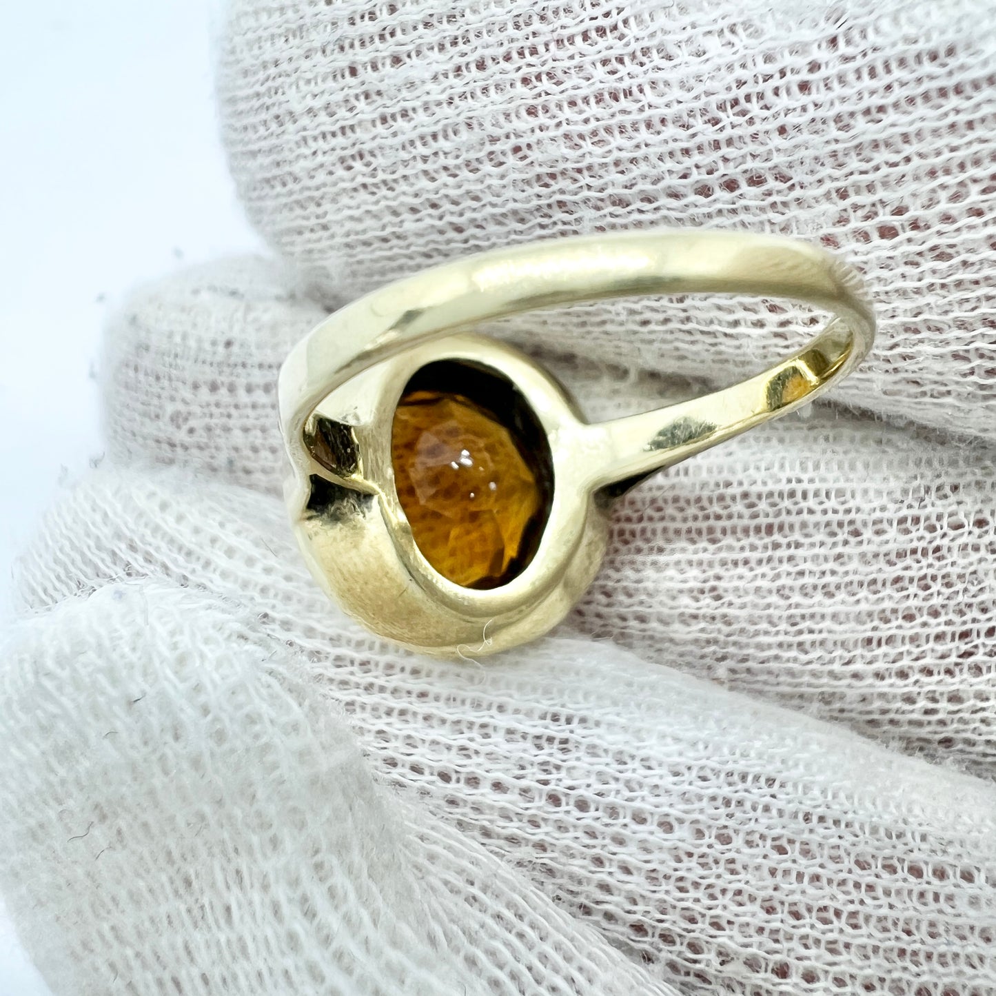 Vintage c 1950s 8k Gold Citrine Ring.