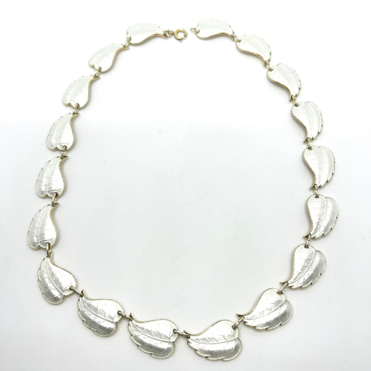 Ivar T Holth, Norway. Vintage Mid-Century Enamel Sterling Silver Necklace.