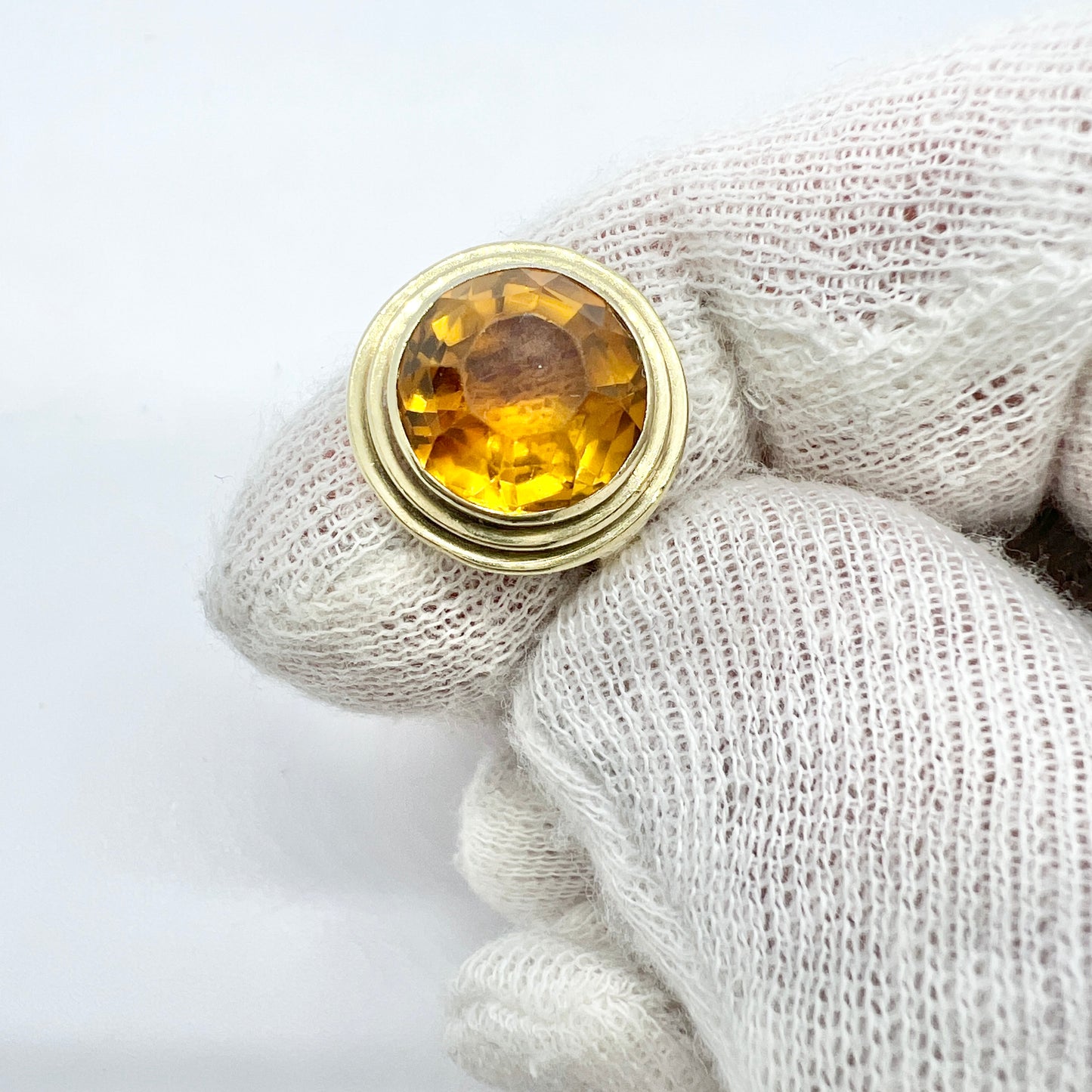 Vintage c 1950s 8k Gold Citrine Ring.