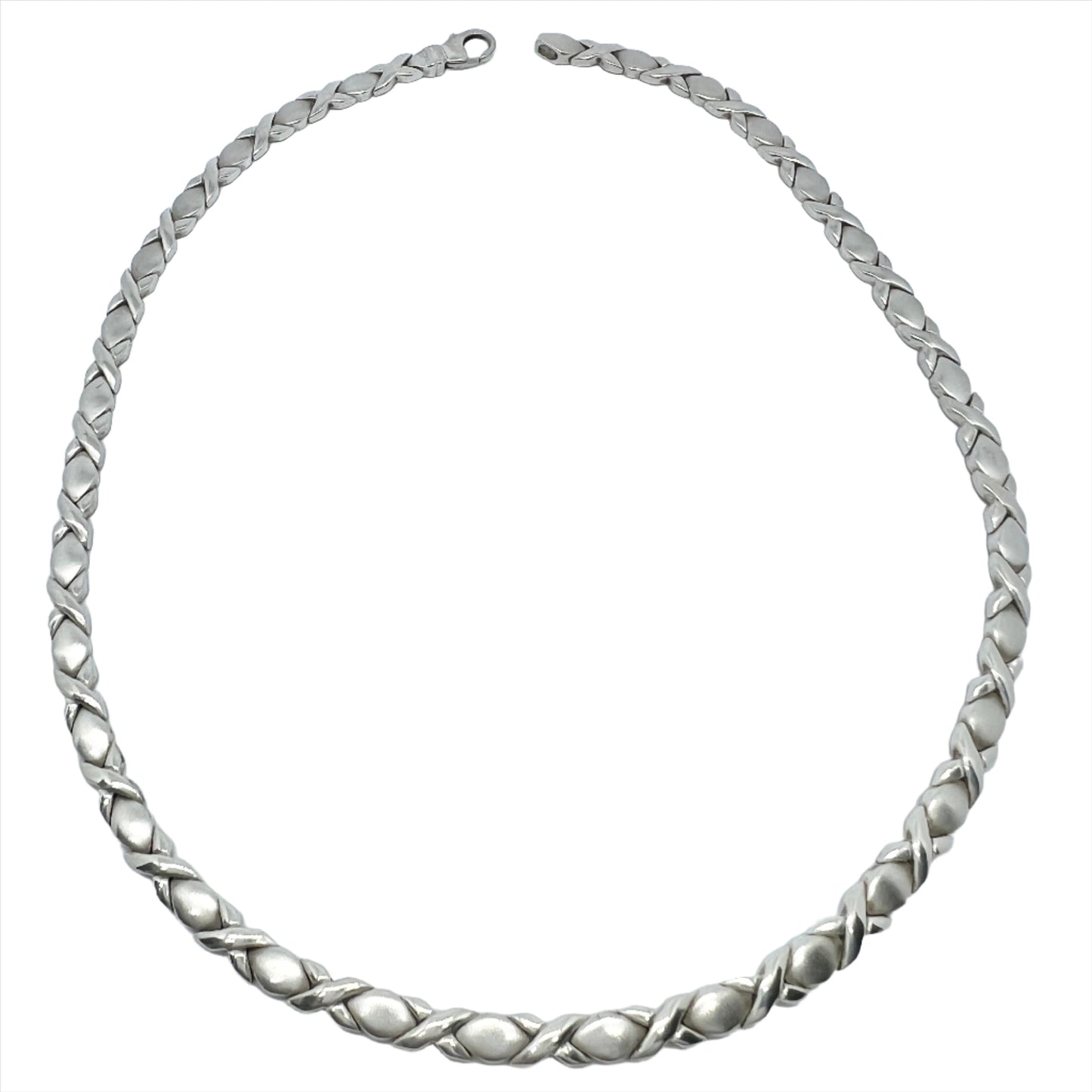 GHA, Sweden. Sterling Silver XOXO Hugs and Kisses Necklace.