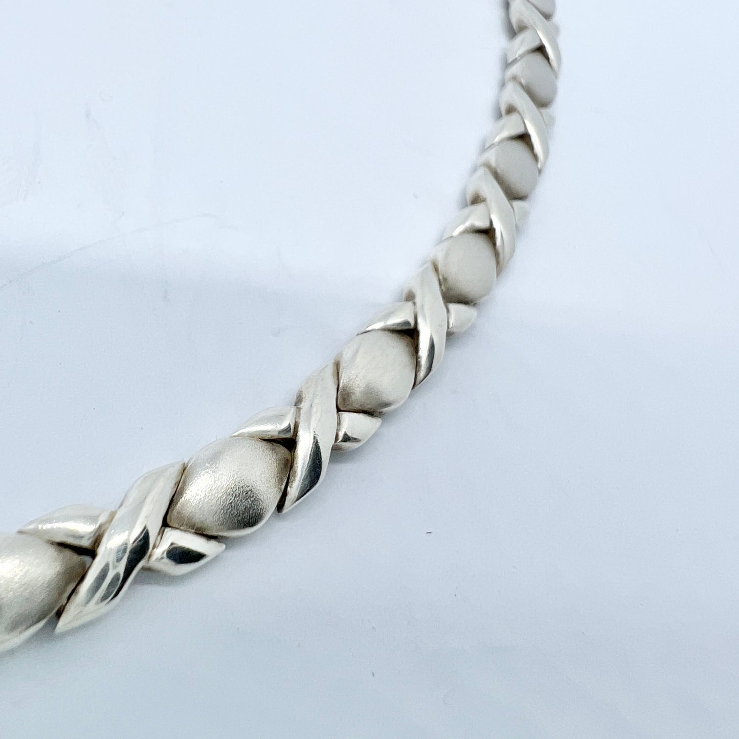 GHA, Sweden. Sterling Silver XOXO Hugs and Kisses Necklace.