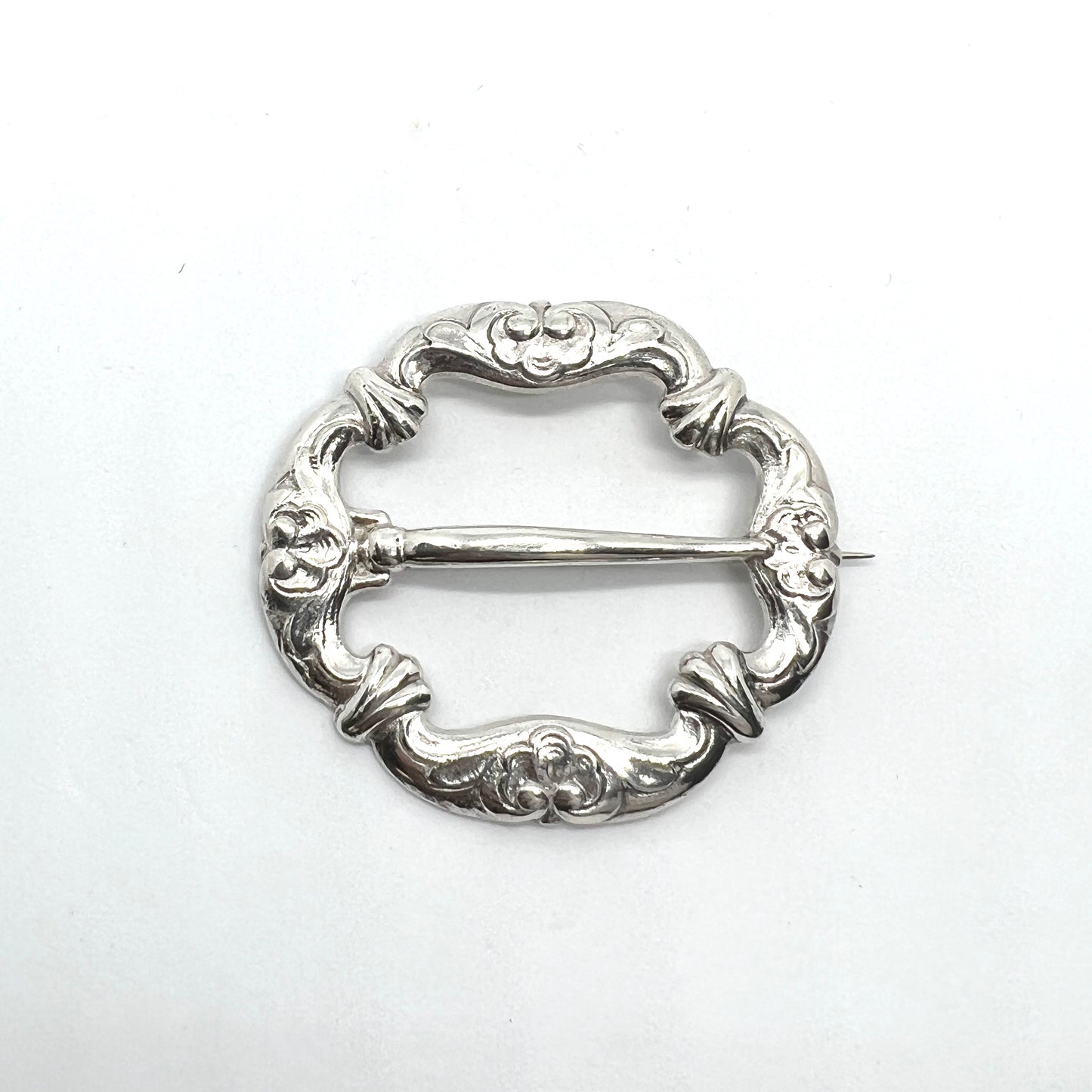 Denmark / Norway c year 1900. Antique Solid Silver Brooch.