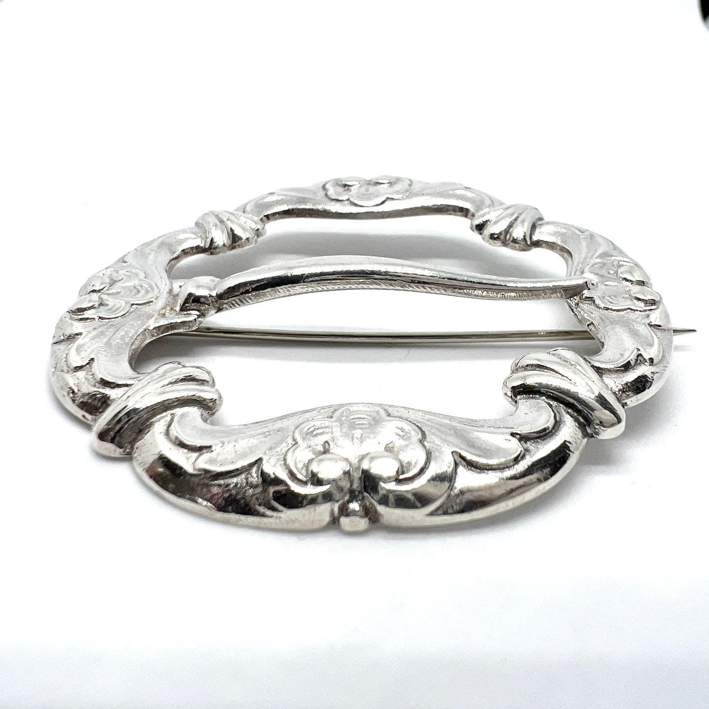 Denmark / Norway c year 1900. Antique Solid Silver Brooch.