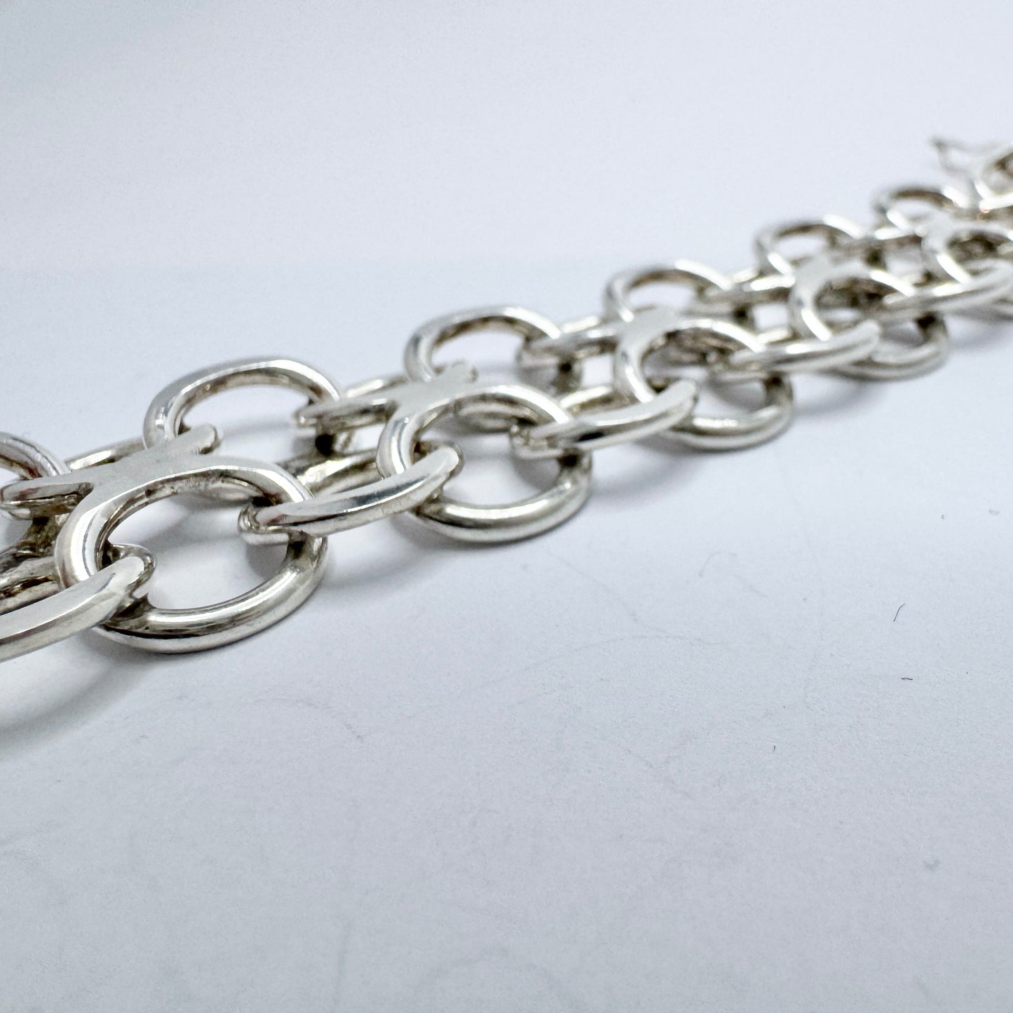 NE Södermark, Sweden 1972. Chunky Vintage Sterling Silver Bracelet.