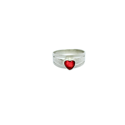 Frey & Co, Germany ca 1940. Vintage WW2-era Solid Silver Red Paste Ring.