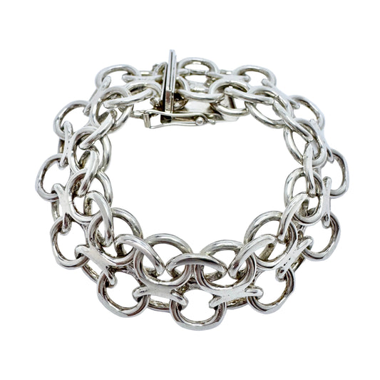 NE Södermark, Sweden 1972. Chunky Vintage Sterling Silver Bracelet.