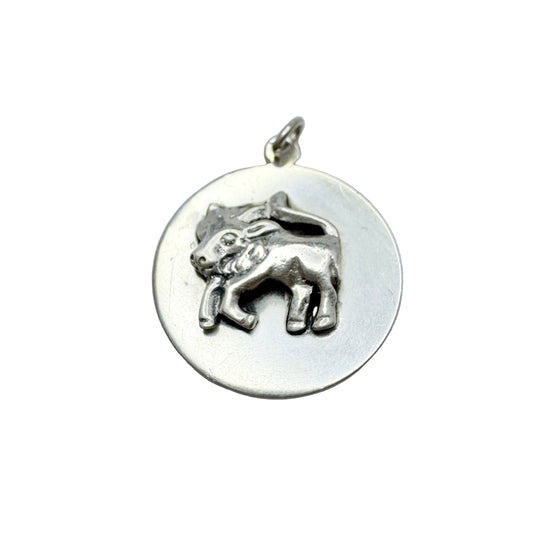 Kaplan, Sweden 1972. Vintage Sterling Silver Zodiac Charm Pendant.