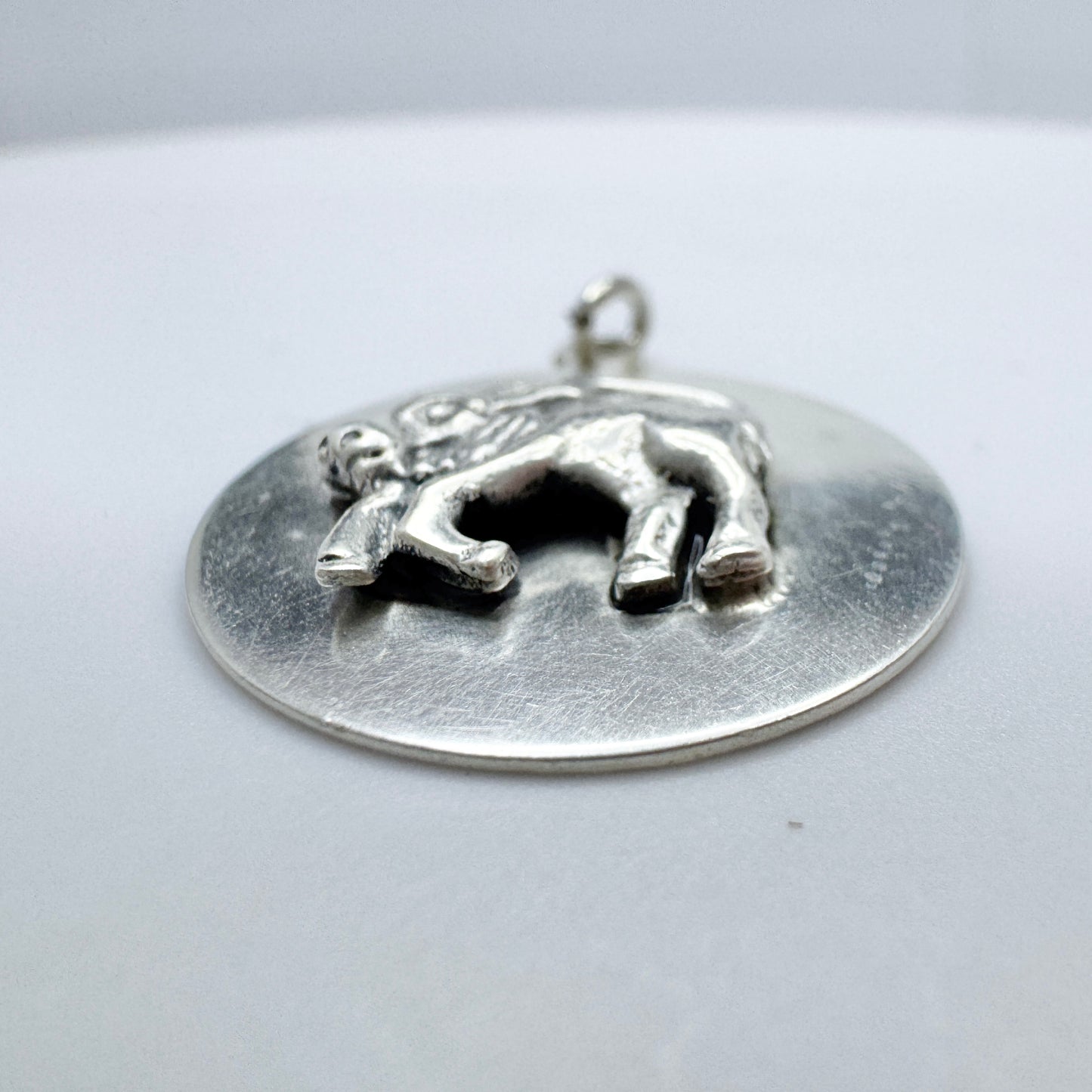 Kaplan, Sweden 1972. Vintage Sterling Silver Zodiac Charm Pendant.