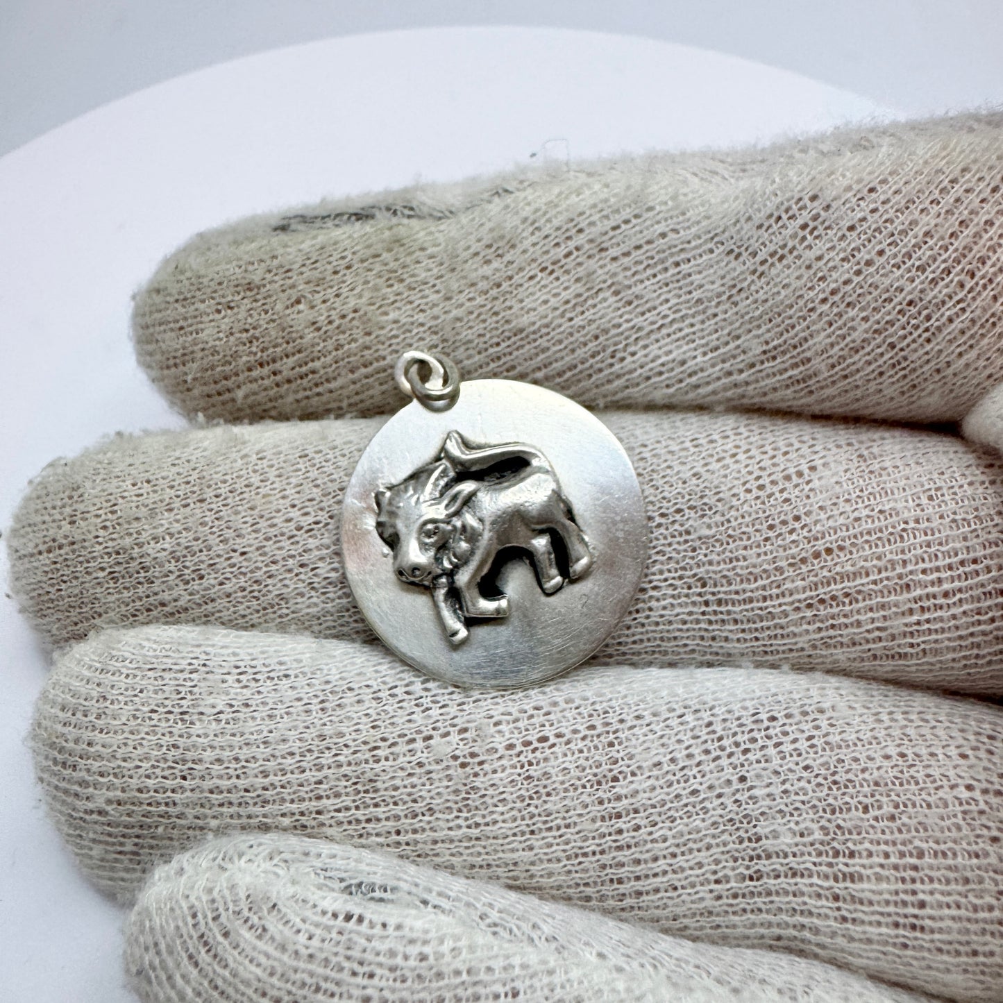 Kaplan, Sweden 1972. Vintage Sterling Silver Zodiac Charm Pendant.